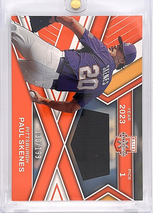 2023 Panini Elite Extra Edition First Round Materials Paul Skenes [Orange] #FR-PSK — front