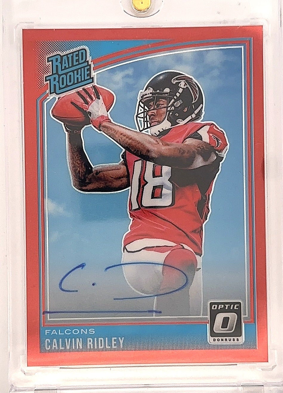 2018 Donruss Optic Calvin Ridley [Autograph Red] #161 — front