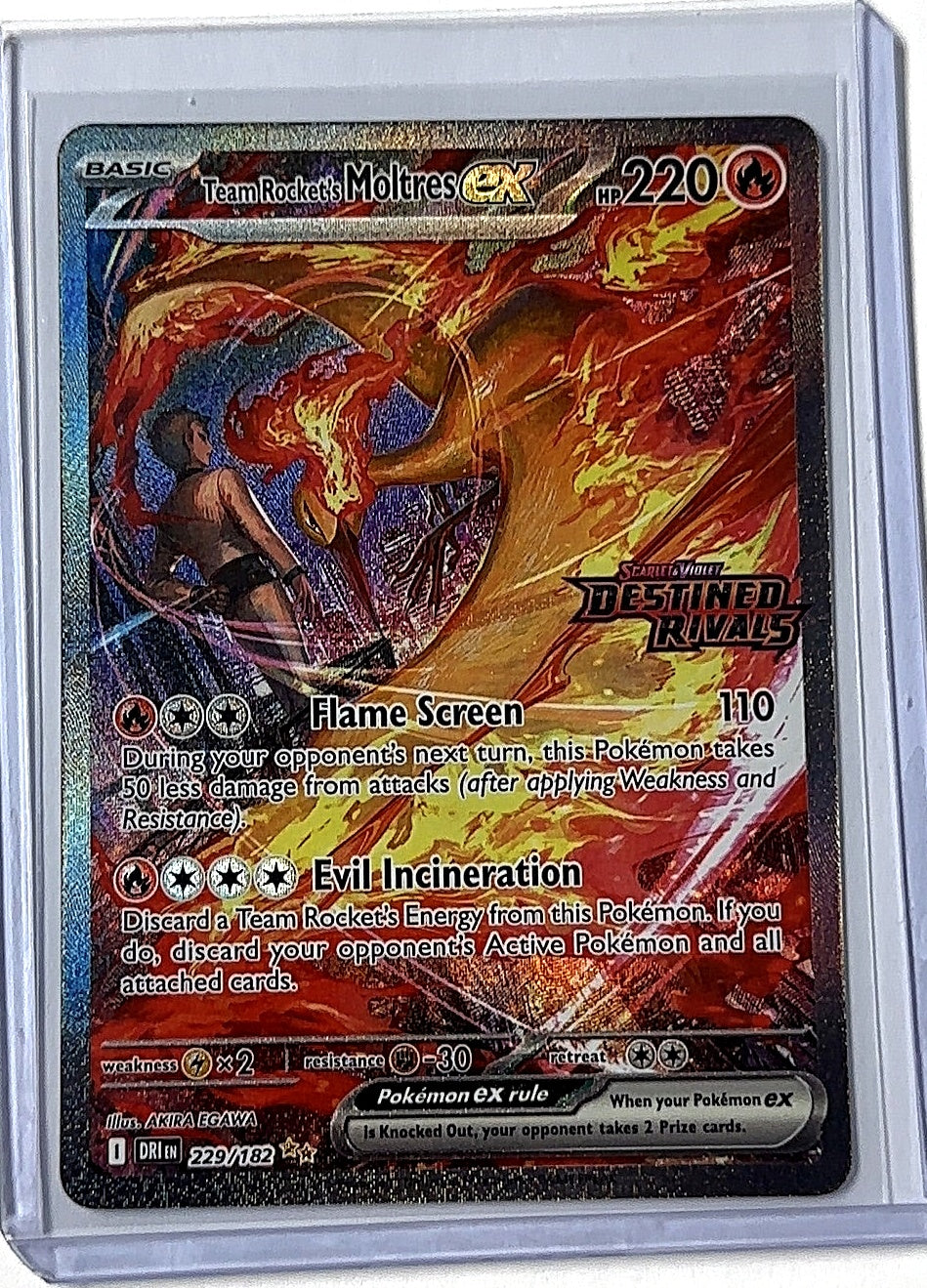 Team Rocket's Moltres ex - 229/182 (Destined Rivals Stamp) #229/182 — front