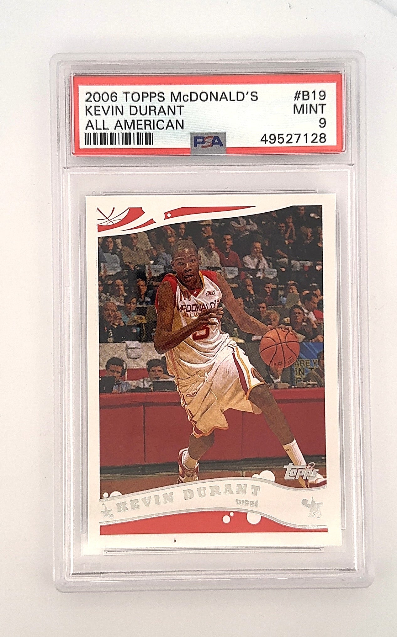 2006 Topps McDonald's All American Kevin Durant #B19 PSA 9 — front