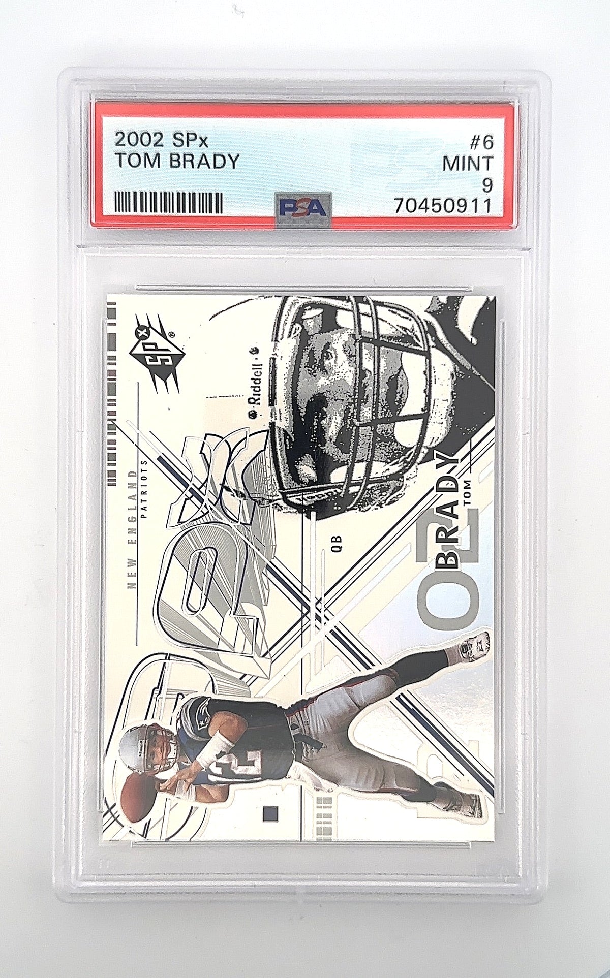 2002 Spx Tom Brady #6 PSA 9 — front