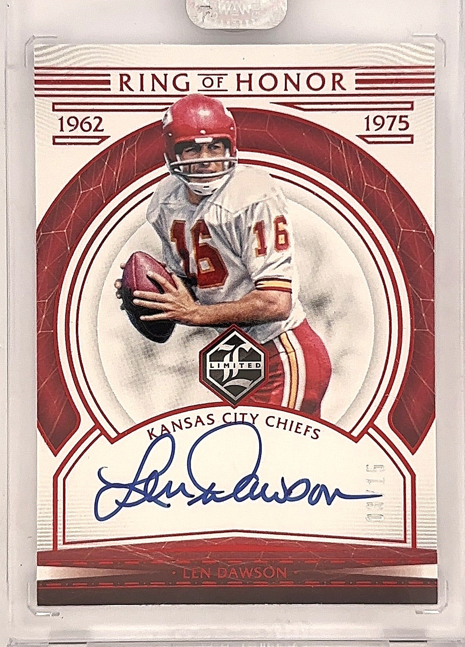 2020 Panini Limited Ring of Honor Autographs Len Dawson /15 #ROH-LD — front