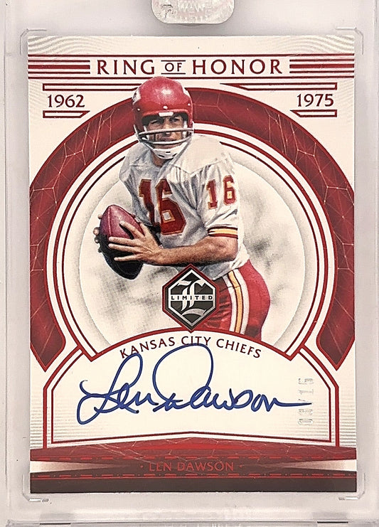 2020 Panini Limited Ring of Honor Autographs Len Dawson /15 #ROH-LD — front