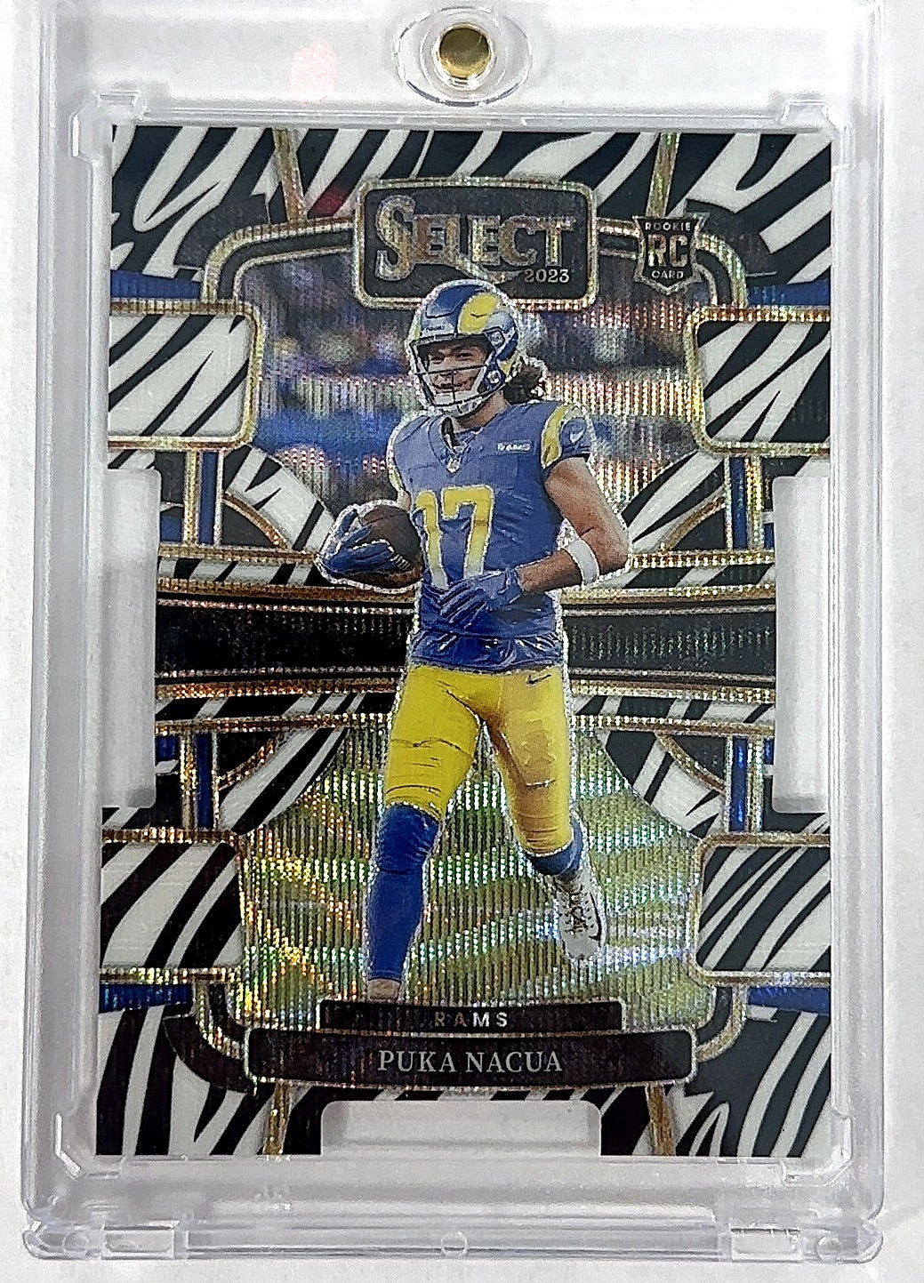 2023 Panini Select Puka Nacua [Zebra Prizm Die-Cut] #56 — front
