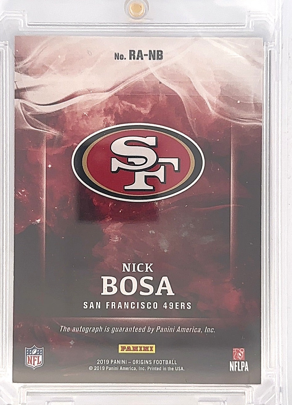 Nick Bosa Origins 03/17 Rookie Card Autograph — back