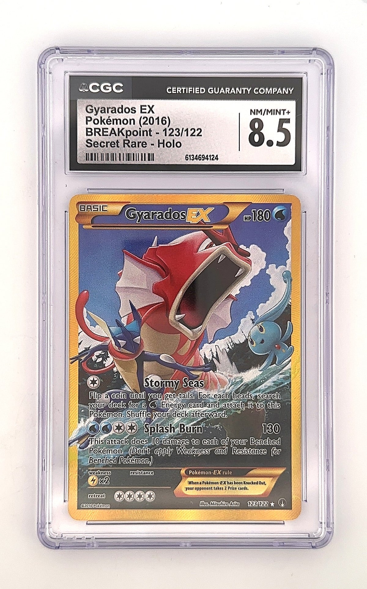 Gyarados EX (Secret) #123/122 CGC 8.5 — front