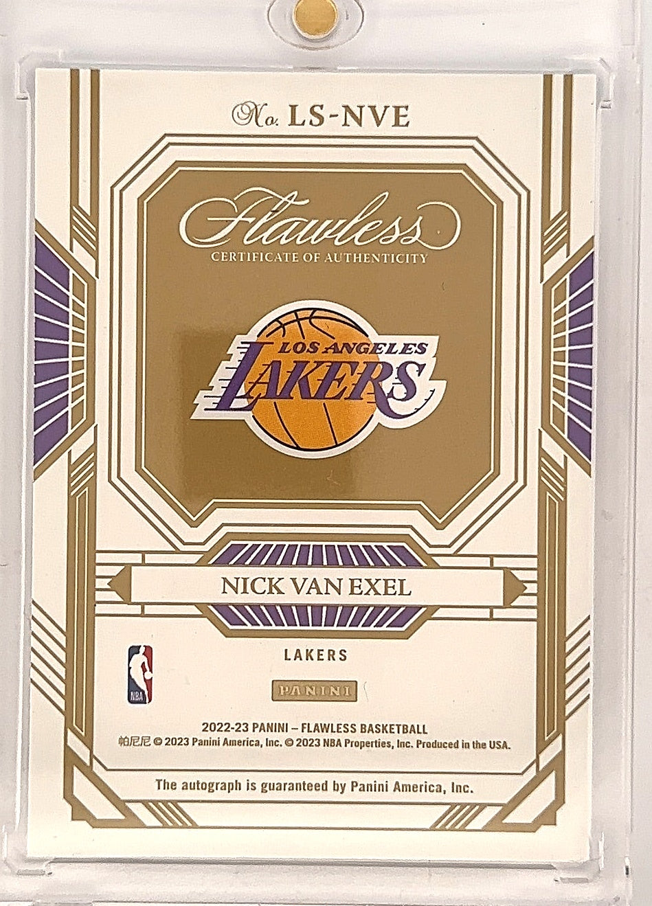 2023 Panini Flawless Legendary Scripts Nick Van Exel #16 — back