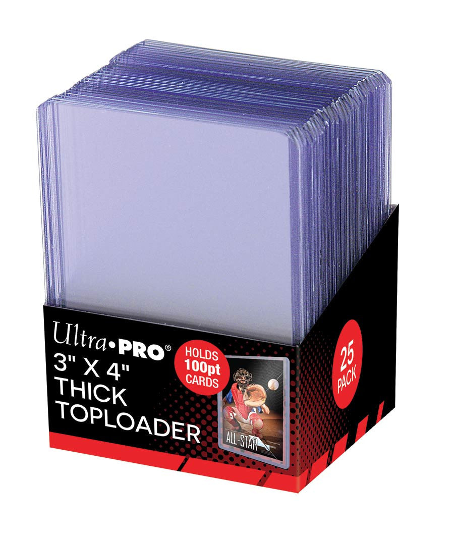 Ultra Pro 3" X 4" Thick 100PT Toploader 25ct Pack