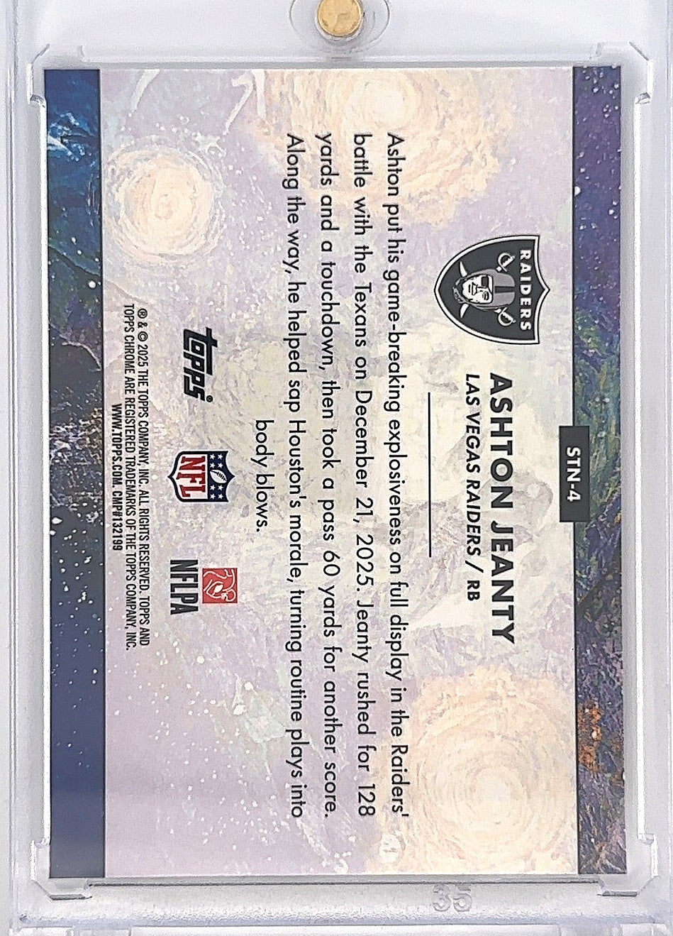 2025 Topps Cosmic Chrome Stars in the Night Ashton Jeanty #STN-4 — back