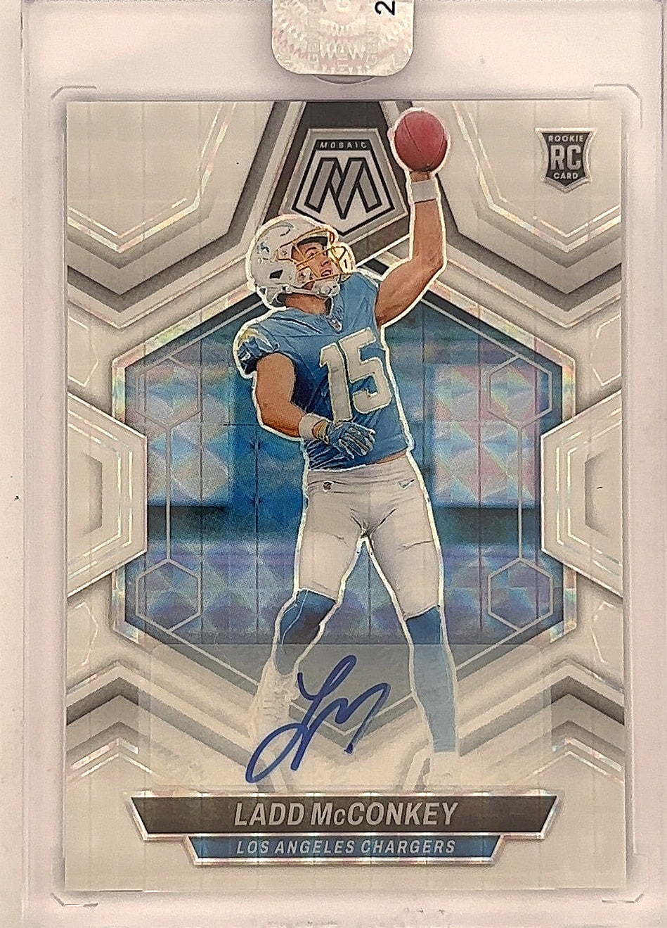 2024 Panini Mosaic Ladd McConkey [Autograph White] #334 — front