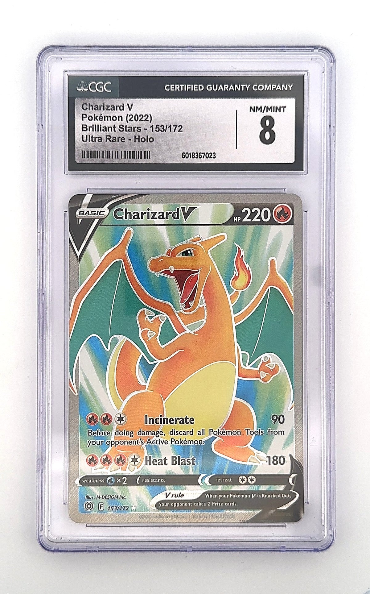 Charizard V (Full Art) #153/172 CGC NM-MT 8 — front
