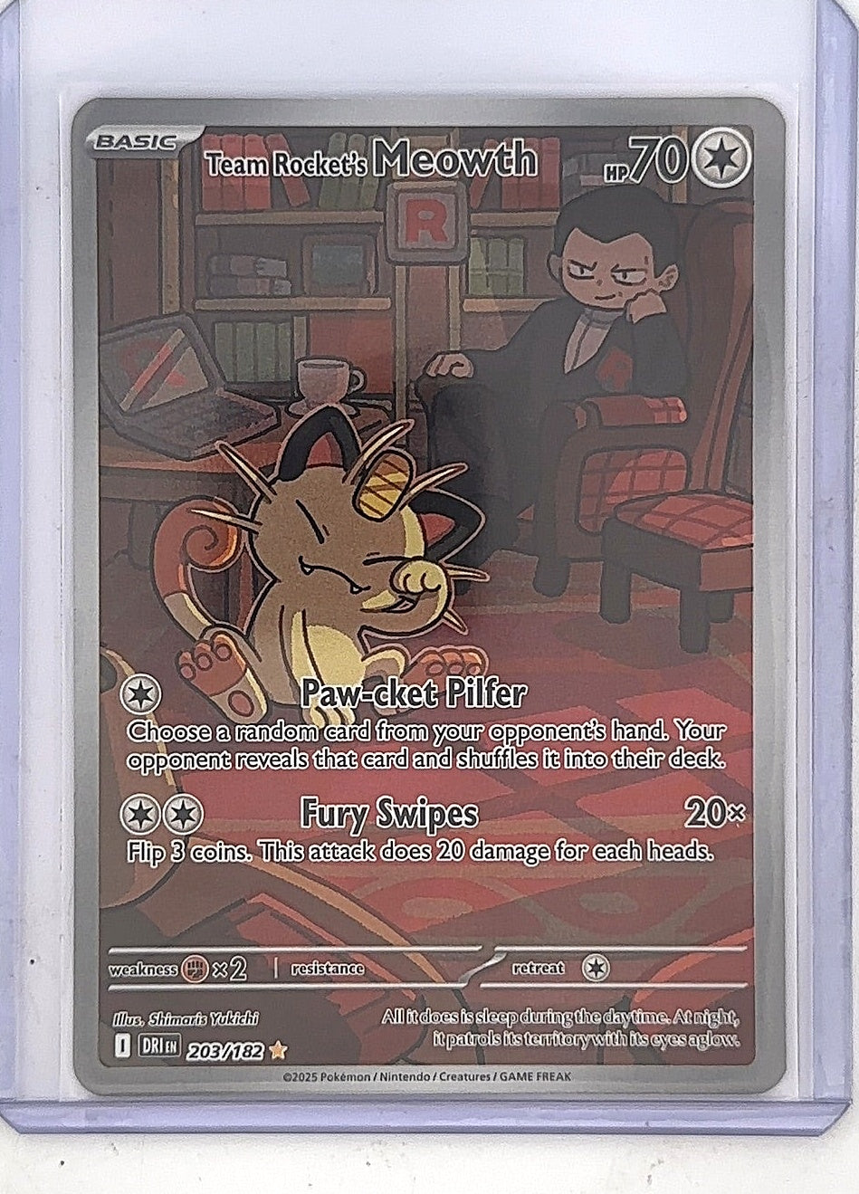 Team Rocket's Meowth - 203/182 #203/182 — front