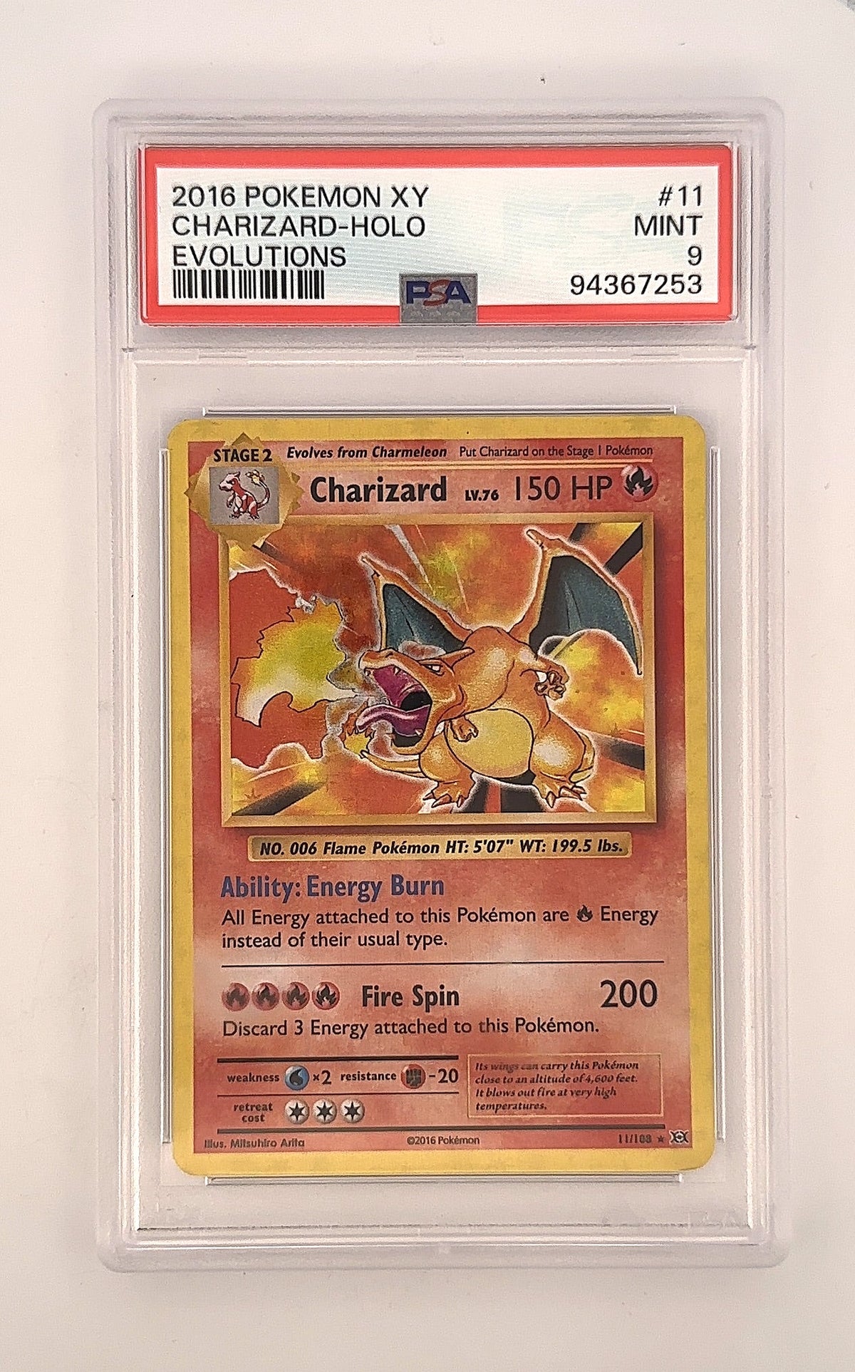 Charizard #11/108 PSA MINT 9 — front