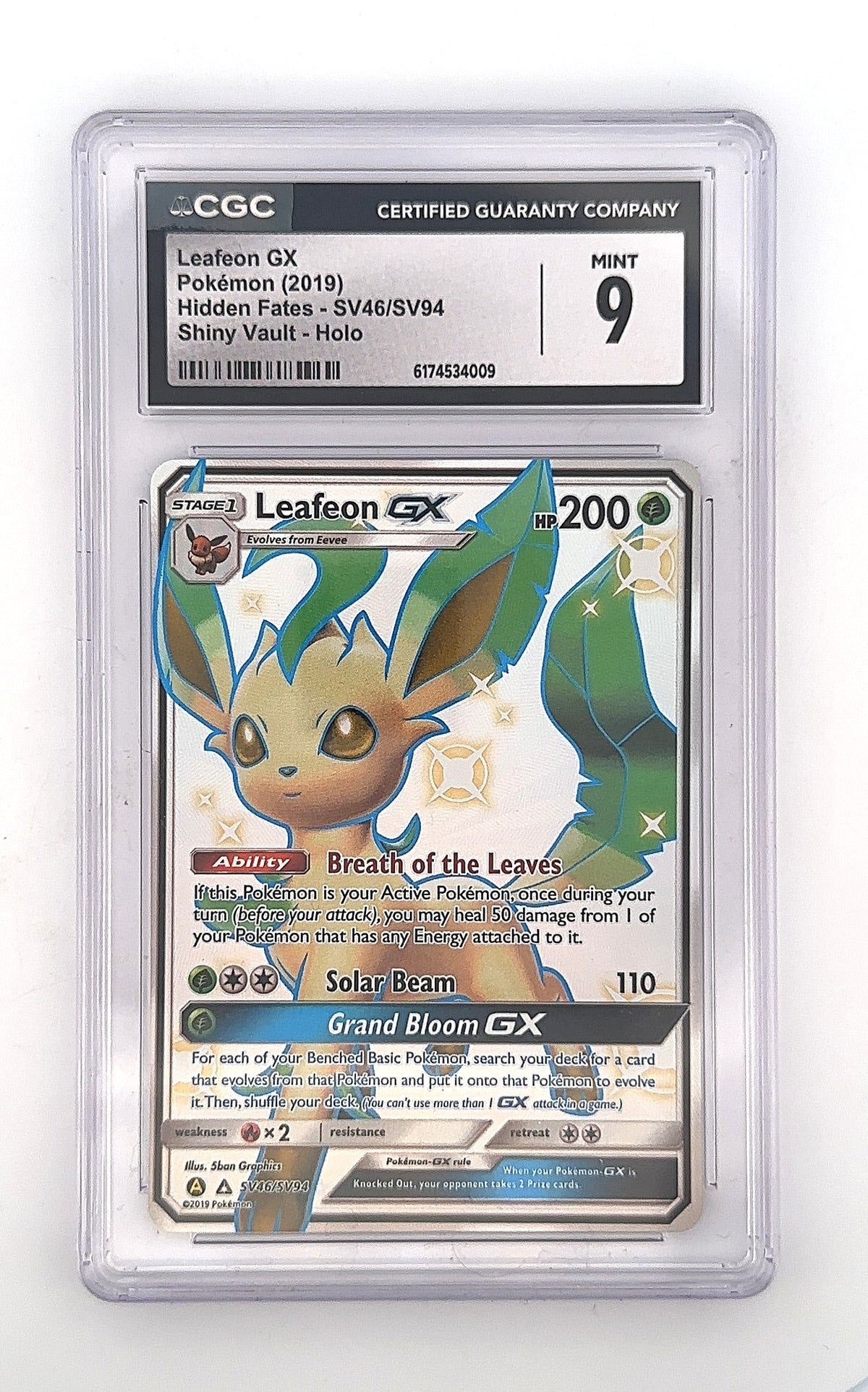 Leafeon GX #SV46/SV94 CGC MINT 9 — front