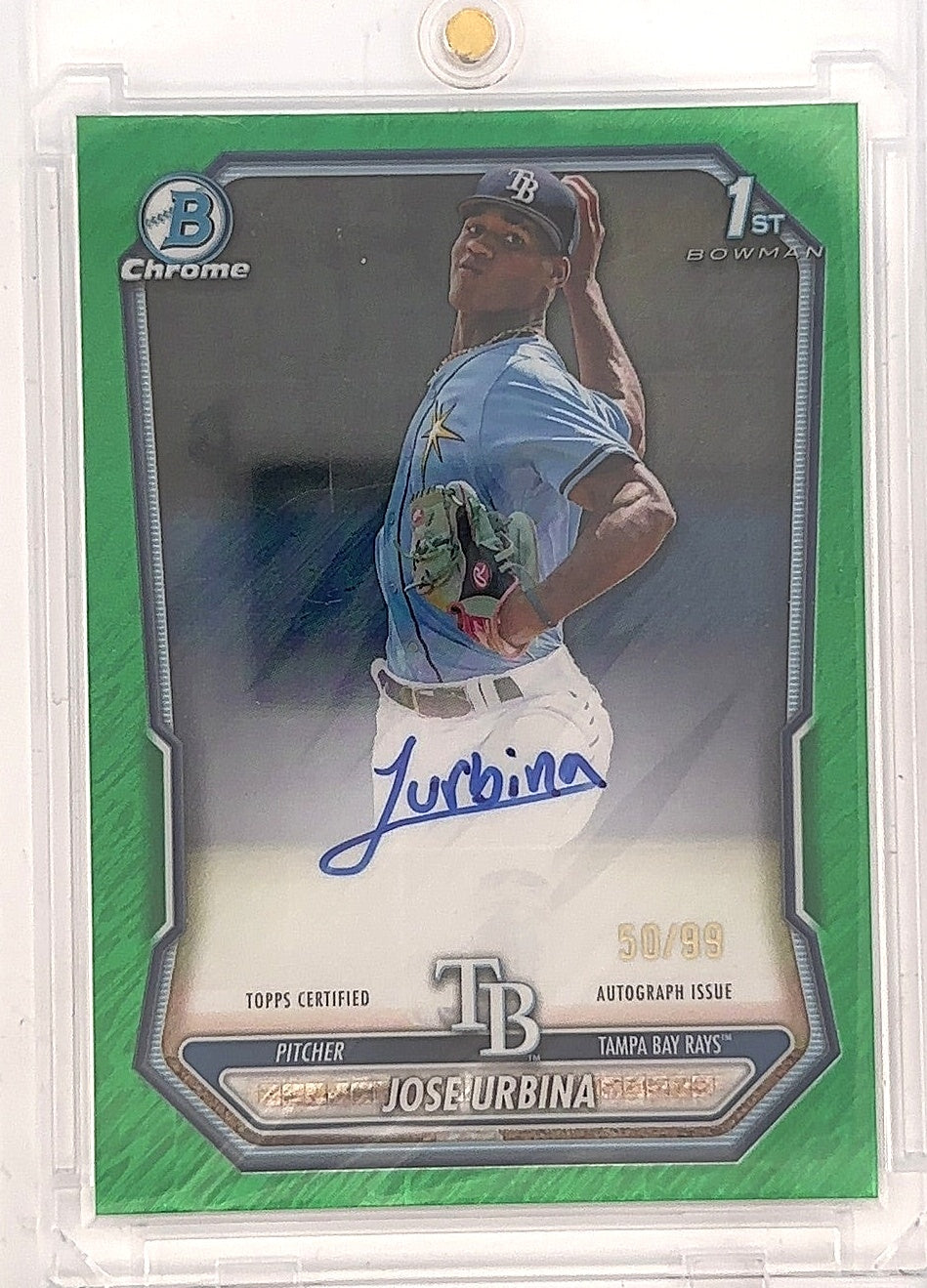 2026 Bowman Chrome Prospect Autograph Jose Urbina [Green Shimmer Refractor] #CPA-JU — front