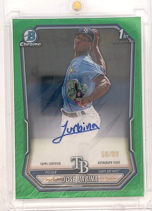 2026 Bowman Chrome Prospect Autograph Jose Urbina [Green Shimmer Refractor] #CPA-JU — front