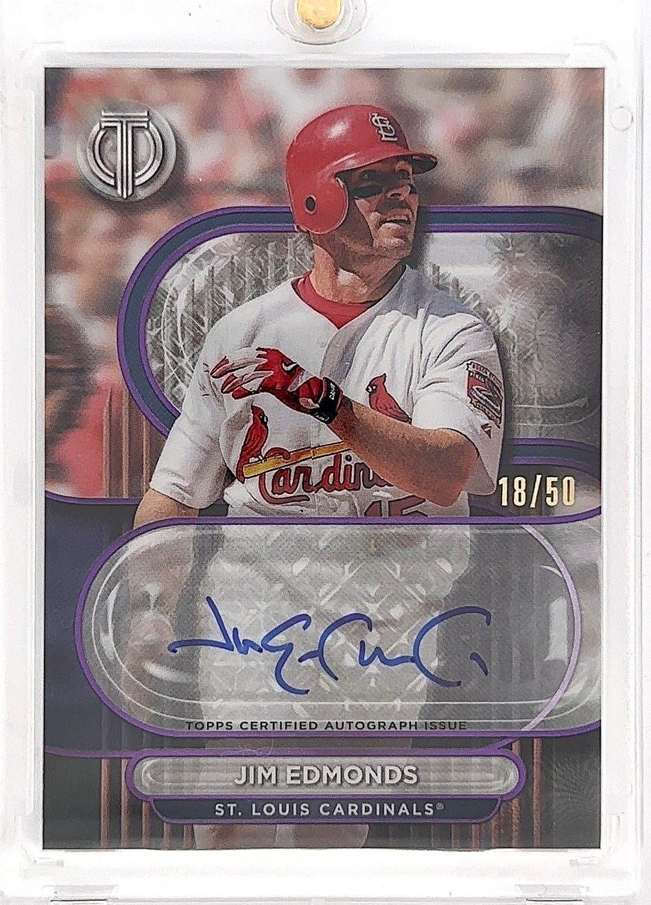 2024 Topps Tribute Autograph Jim Edmonds [Purple] #TA-JE — front