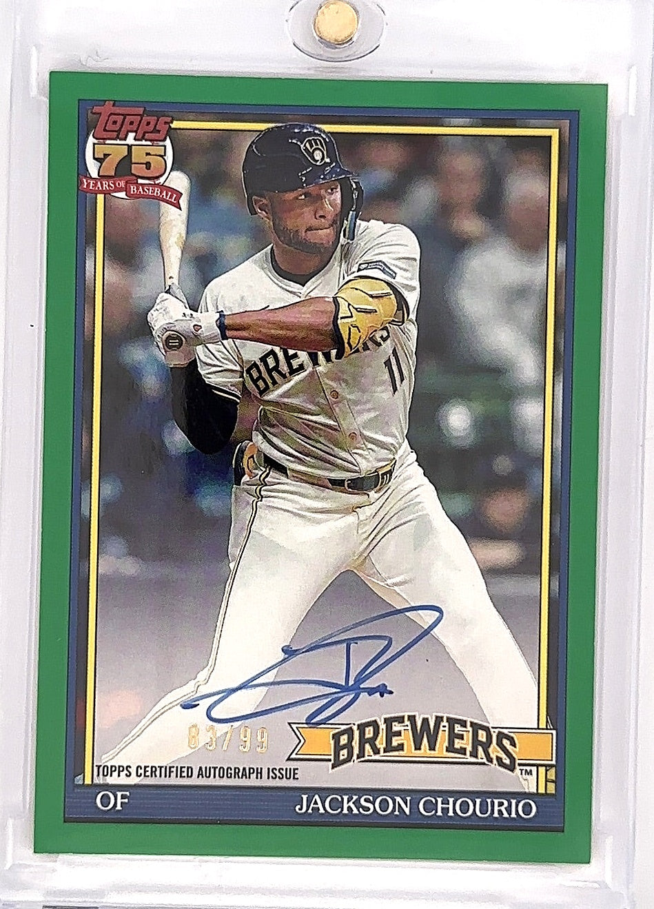 2026 Topps 1991 Autograph Jackson Chourio [Green] #91A-JC — front