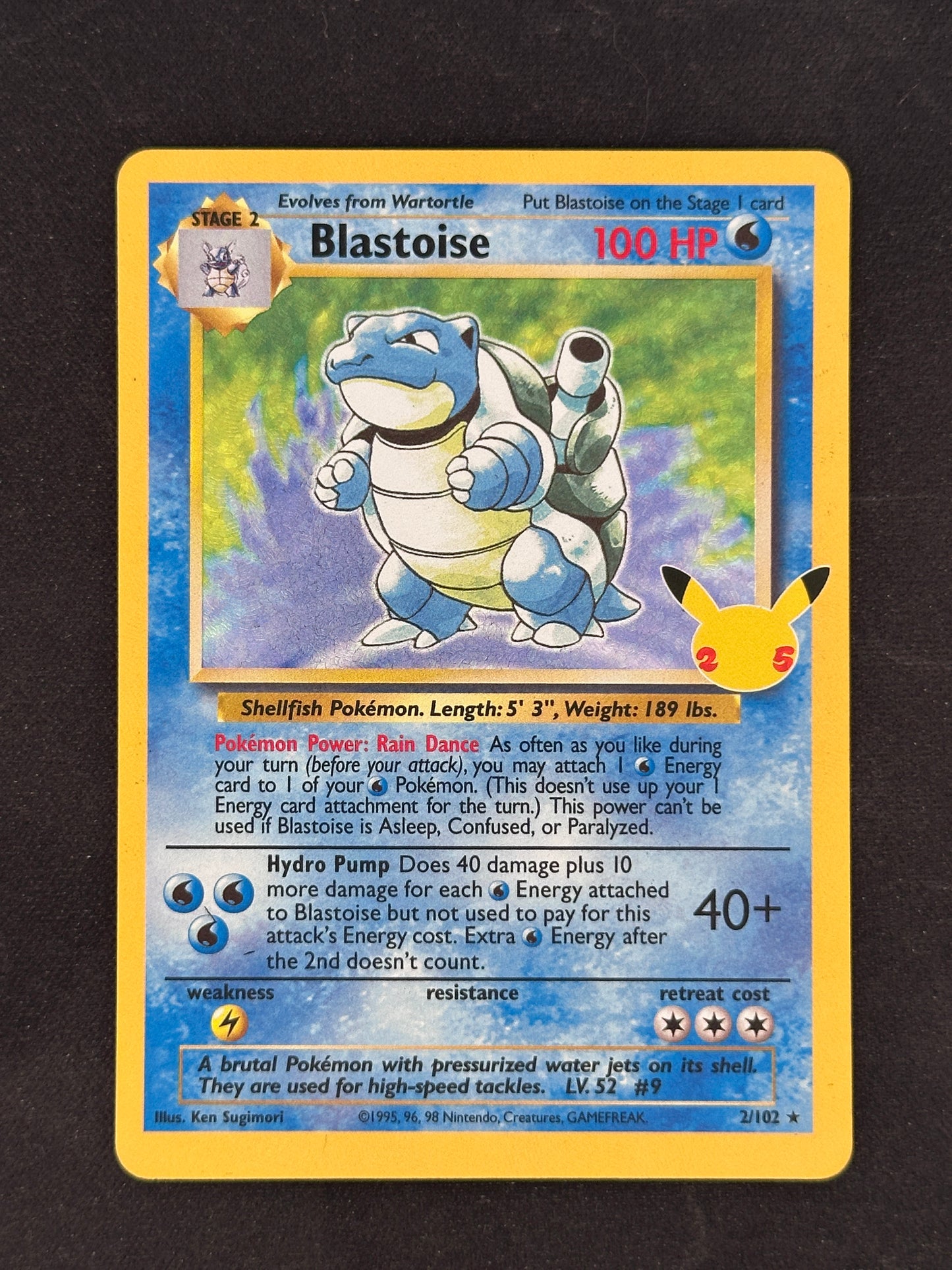Blastoise Celebrations: Classic Collection #2/102 — front