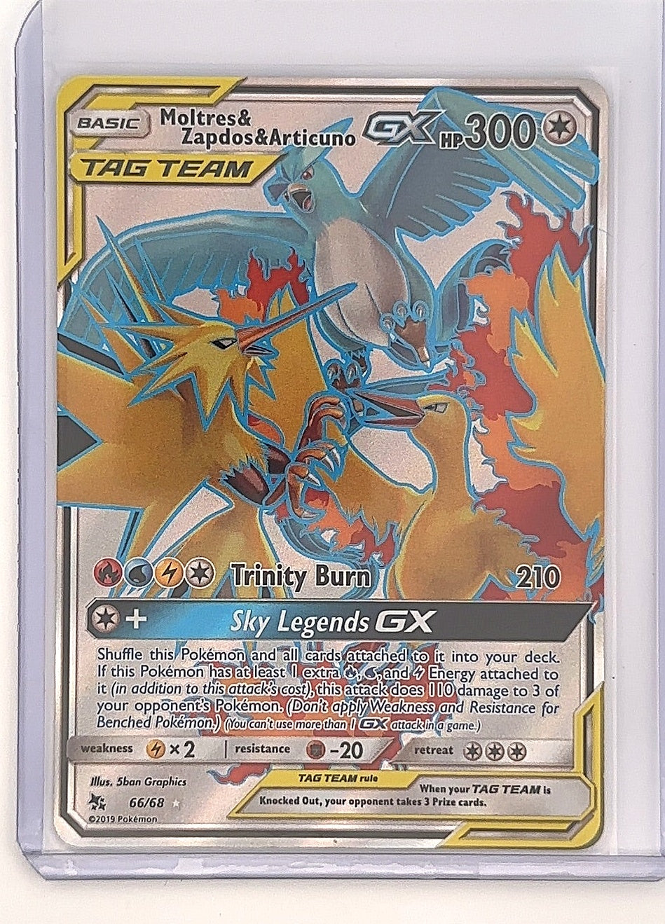 Moltres & Zapdos & Articuno GX (Full Art) #66/68 — front