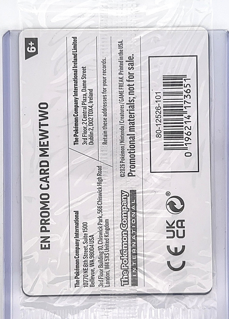 Mewtwo - 063/128 (What's Your Favorite Stamp) #063/128 SEALED — back