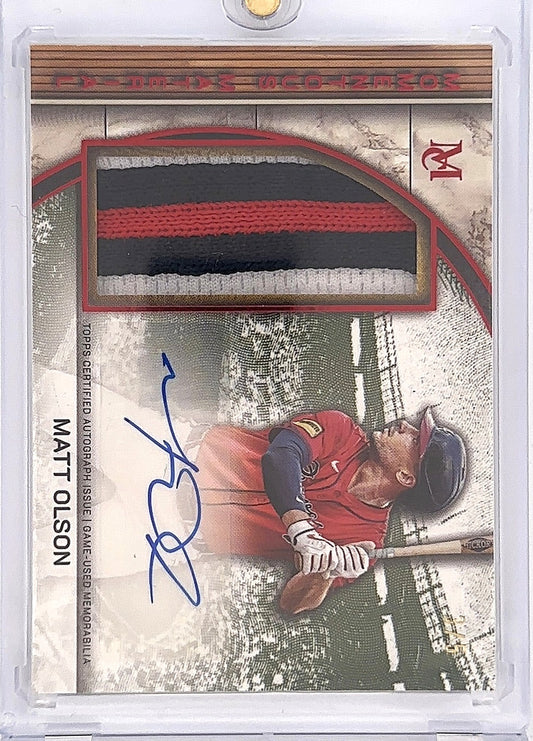 2024 Topps Museum Collection Momentous Material Jumbo Patch Autograph Matt Olson /5 #MMJPA-MO — front