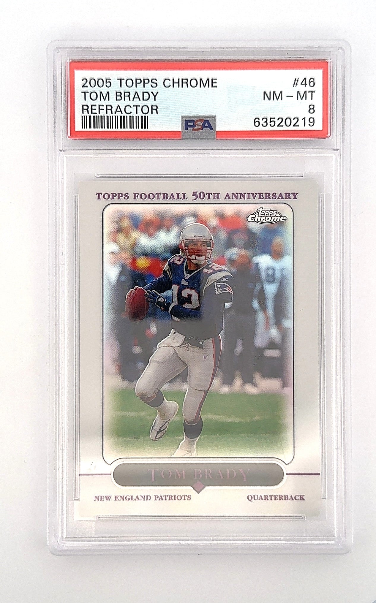 2005 Topps Chrome Tom Brady [Refractor] #46 PSA 8 — front