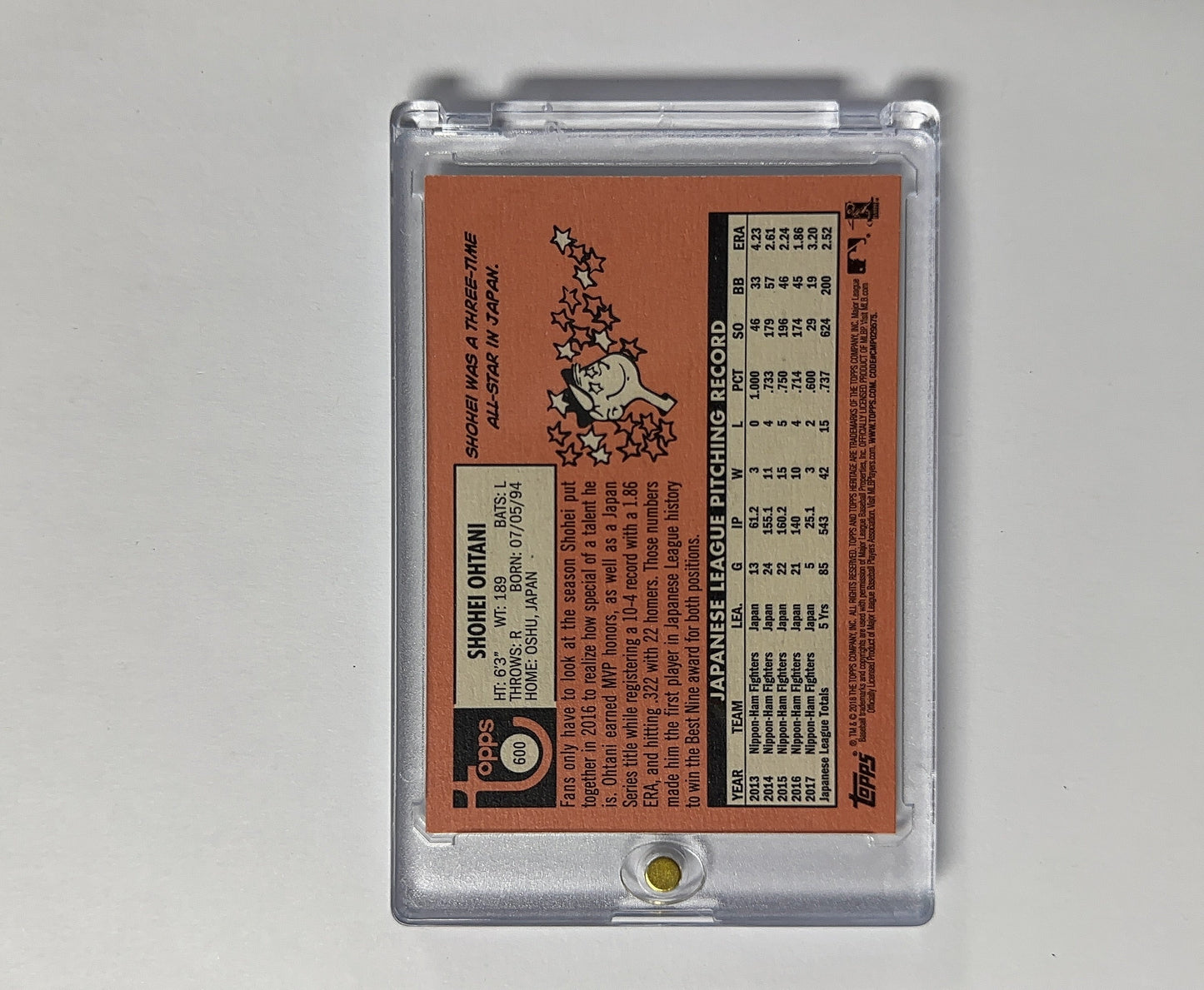 Shohei Ohtani Heritage — back