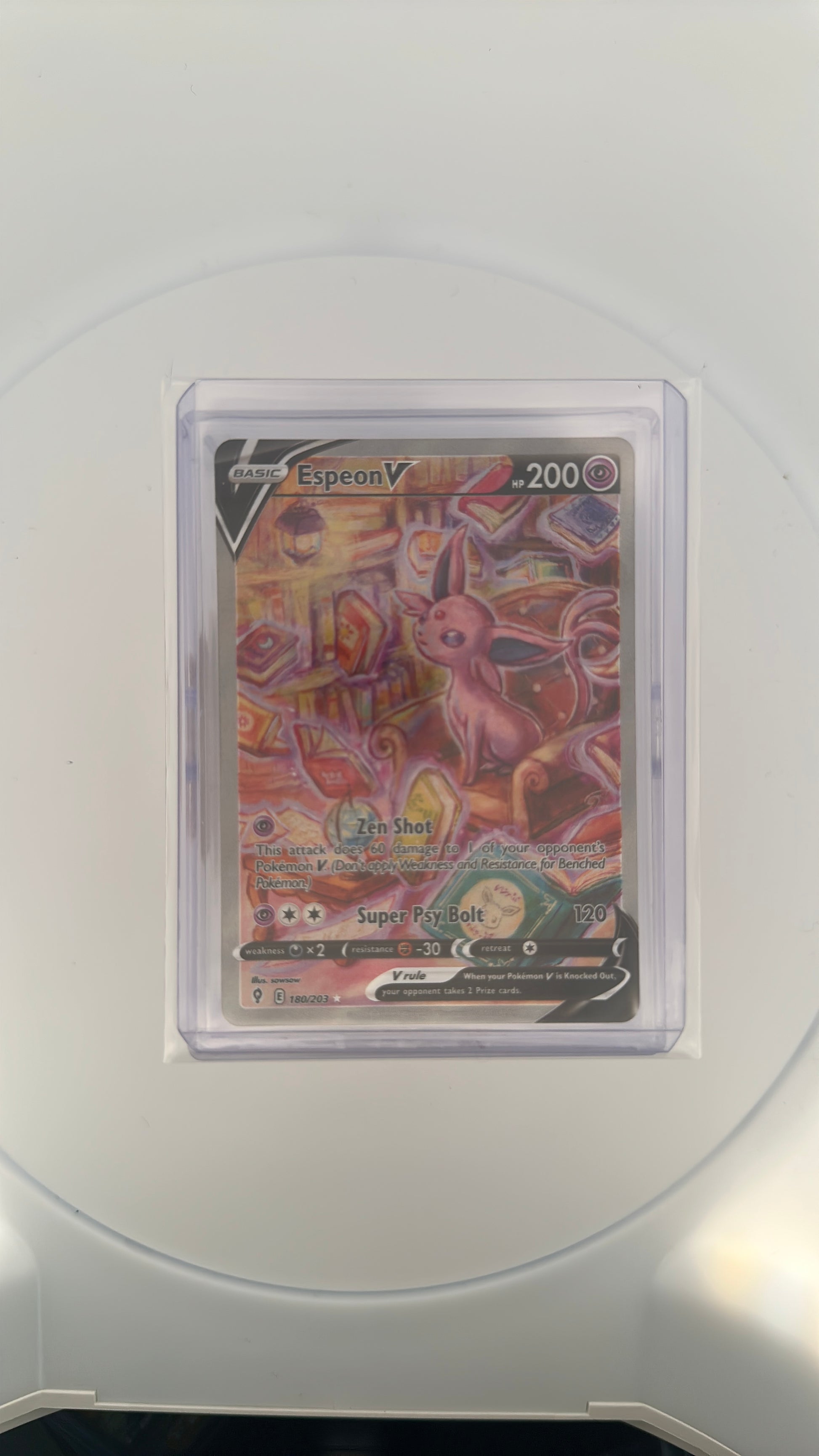 Espeon V (Alternate Full Art) SWSH07: Evolving Skies #180/203 — front