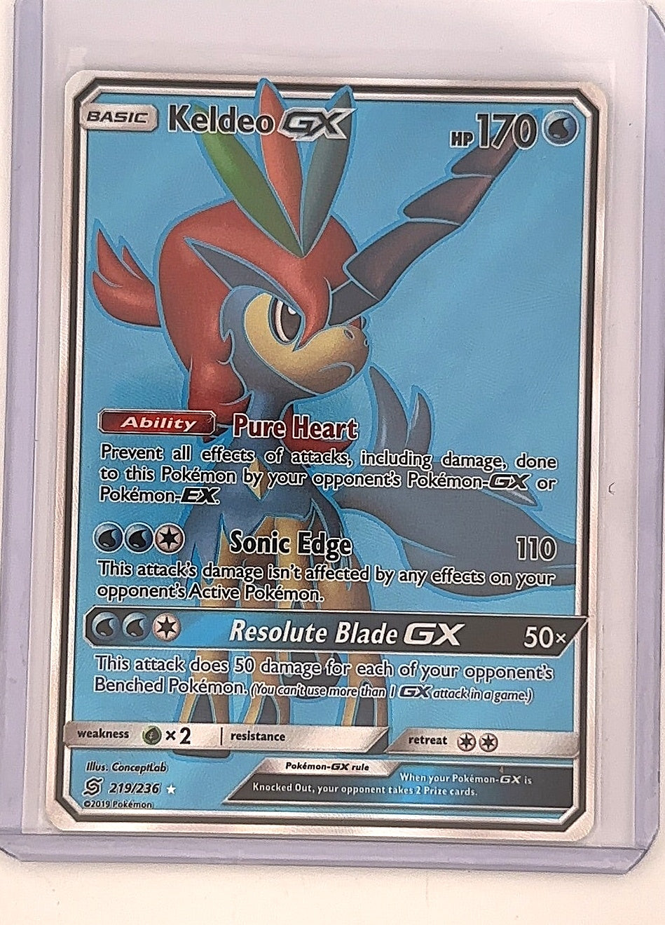Keldeo GX (Full Art) #219/236 — front