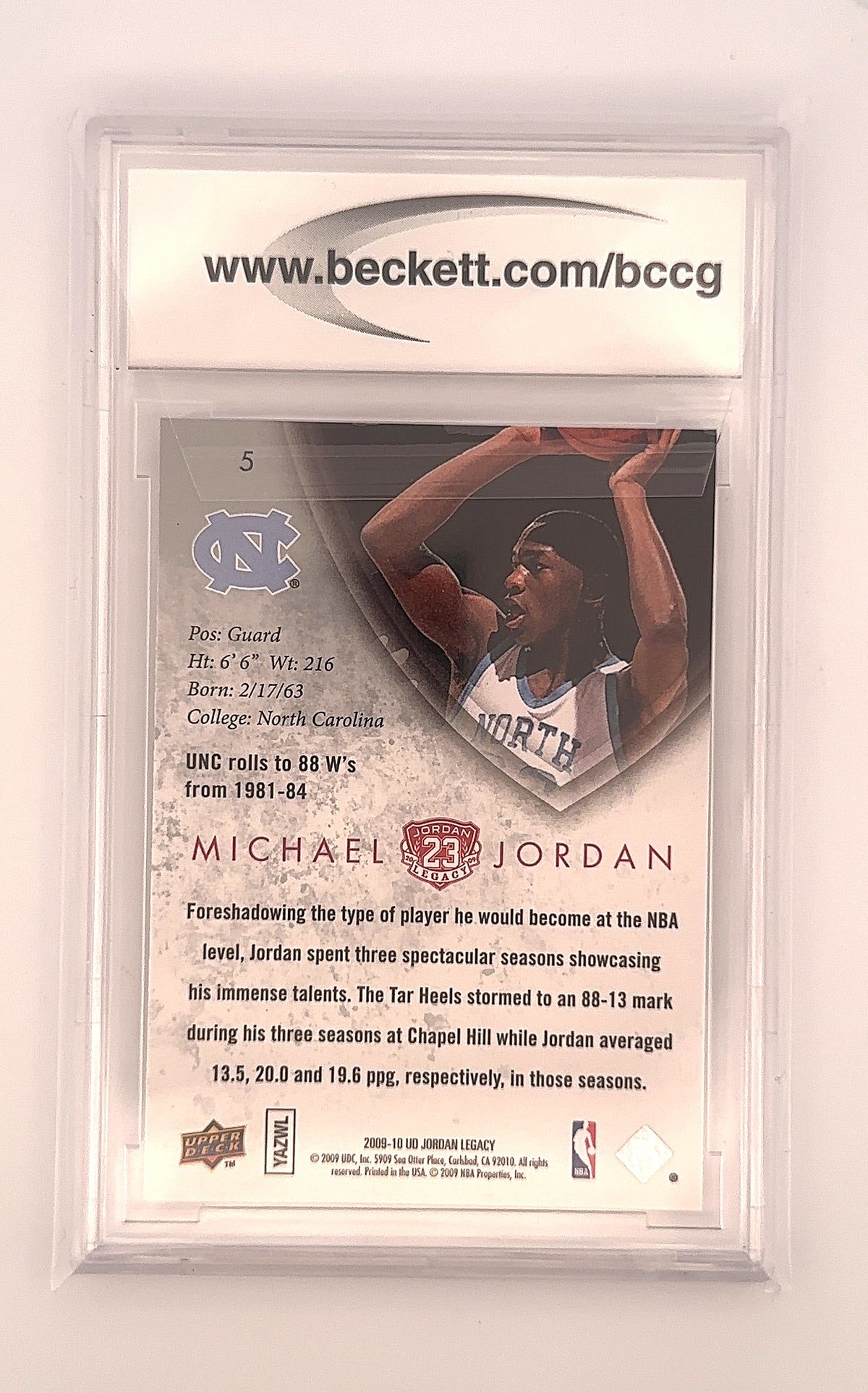Michael Jordan MJ Legacy Collection 5 BGS PRISTINE 10 — back