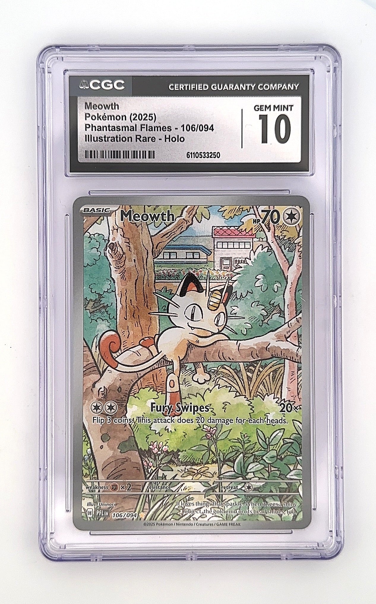 Meowth #106/094 CGC PRISTINE 10 — front