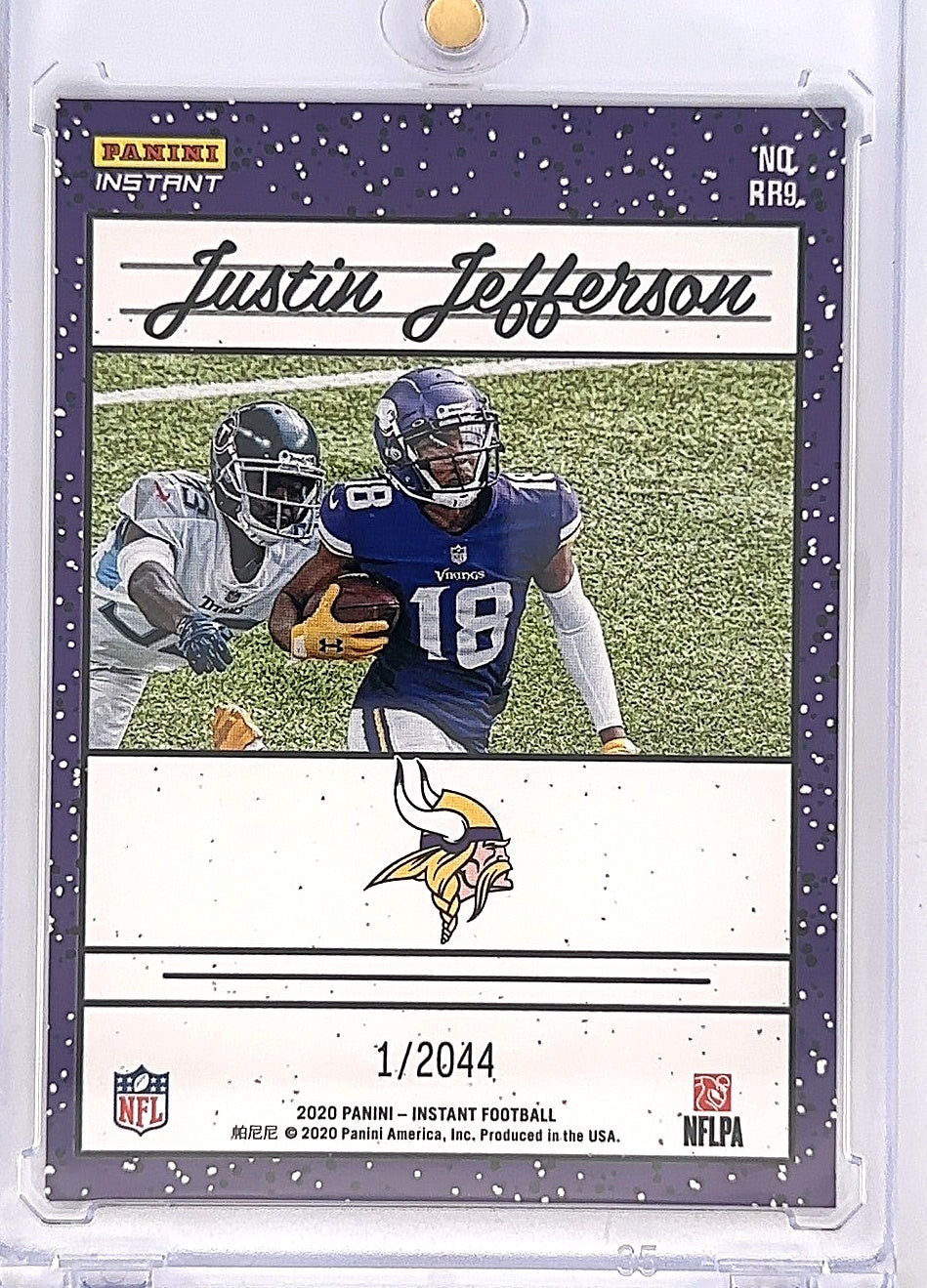 2020 Panini Instant Rated Rookie Justin Jefferson #RR9 — back