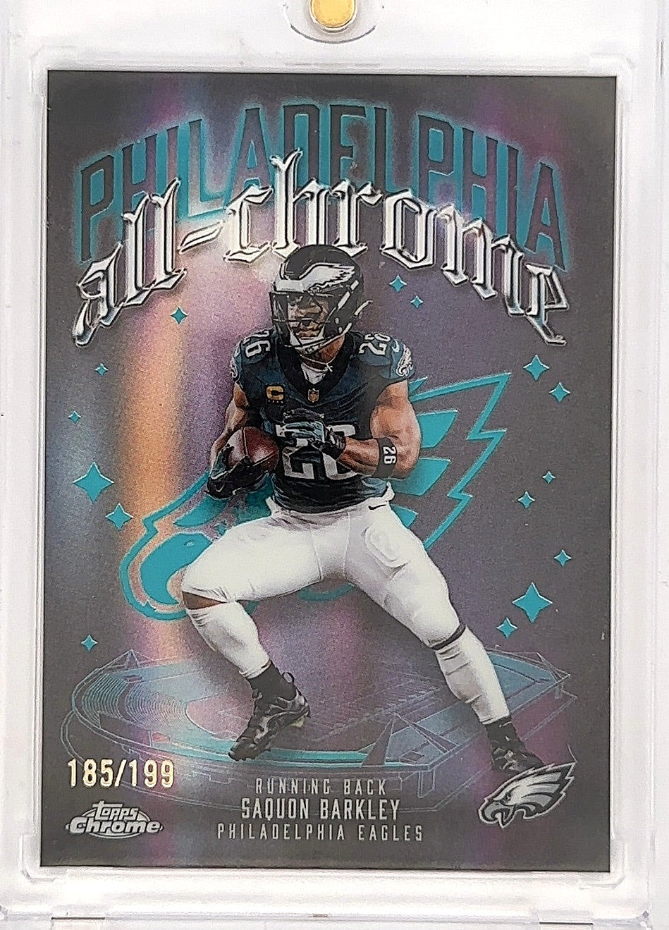 2025 Topps Chrome All Chrome Team Saquon Barkley /199 [Refractor] #ACT-3 — front