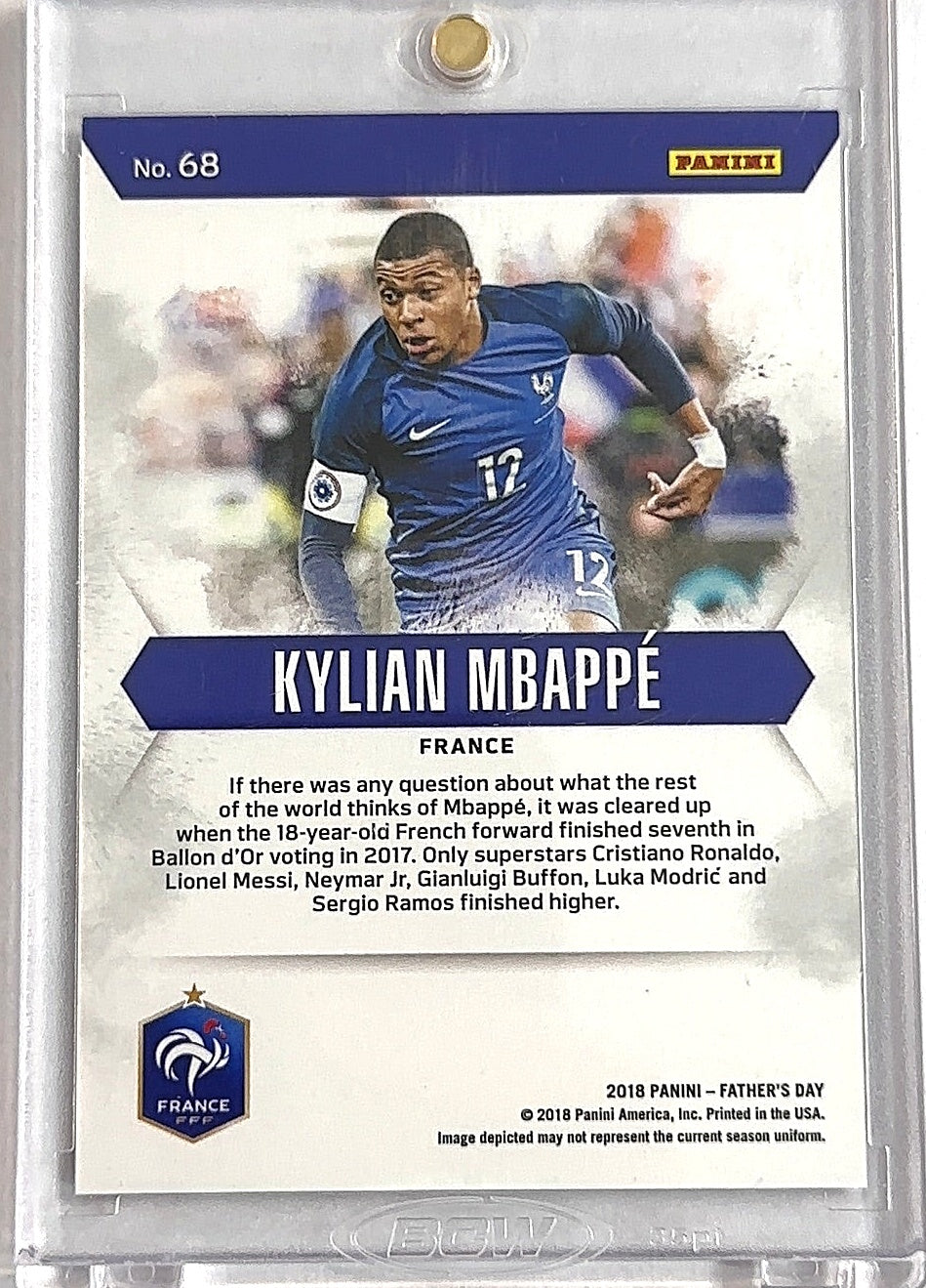 Kylian Mbappe RC 01/50 — back