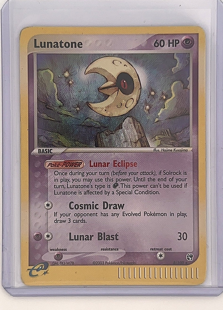 Lunatone Sandstorm Holo 8/100 — front