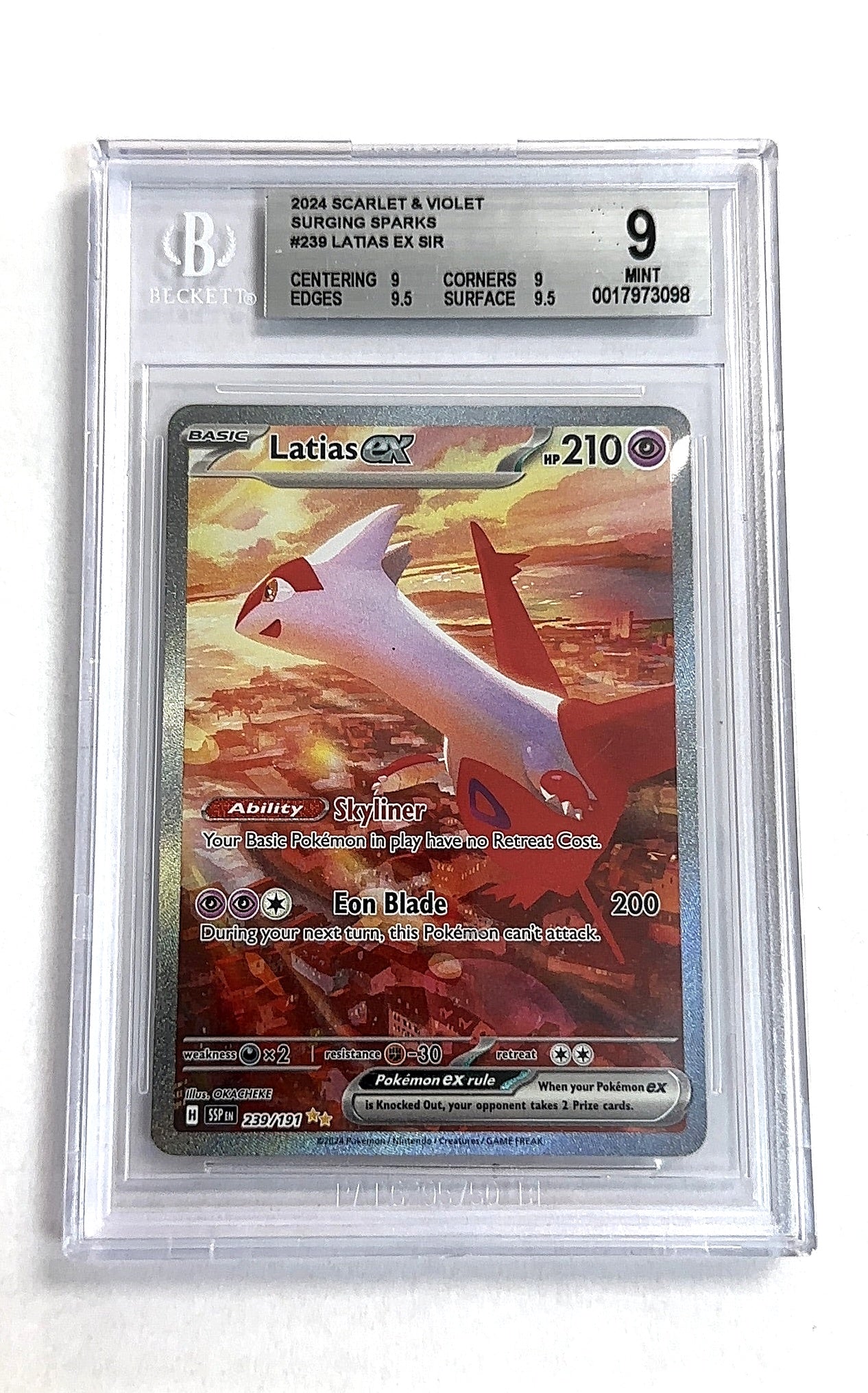 Latias ex - 239/191 #239/191 BGS MINT 9 — front