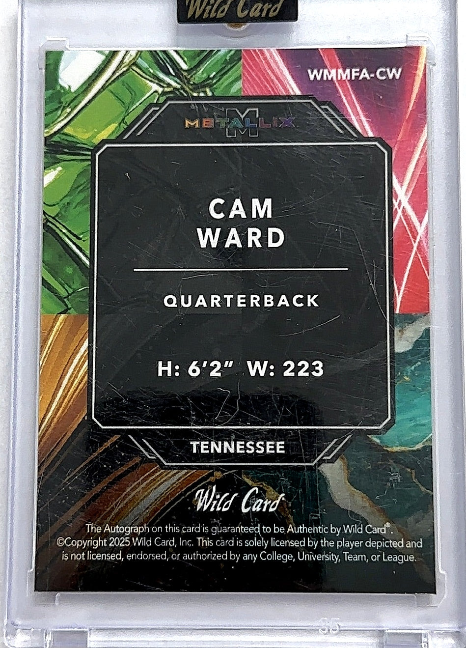 Cam Ward Wild Card Metallix RC Auto — back