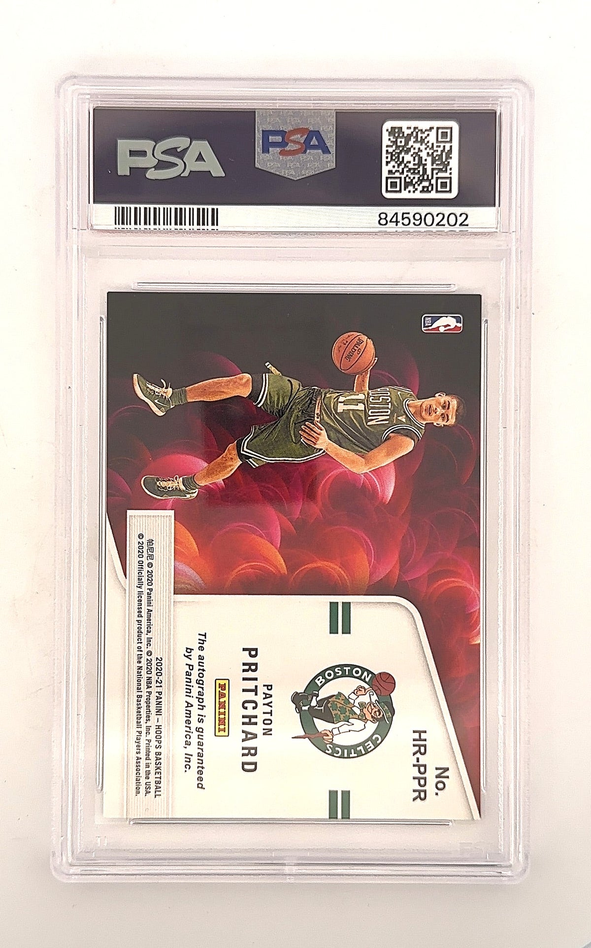 2020 Panini Hoops Hot Signatures Payton Pritchard #HR-PPR PSA 8.5 — back