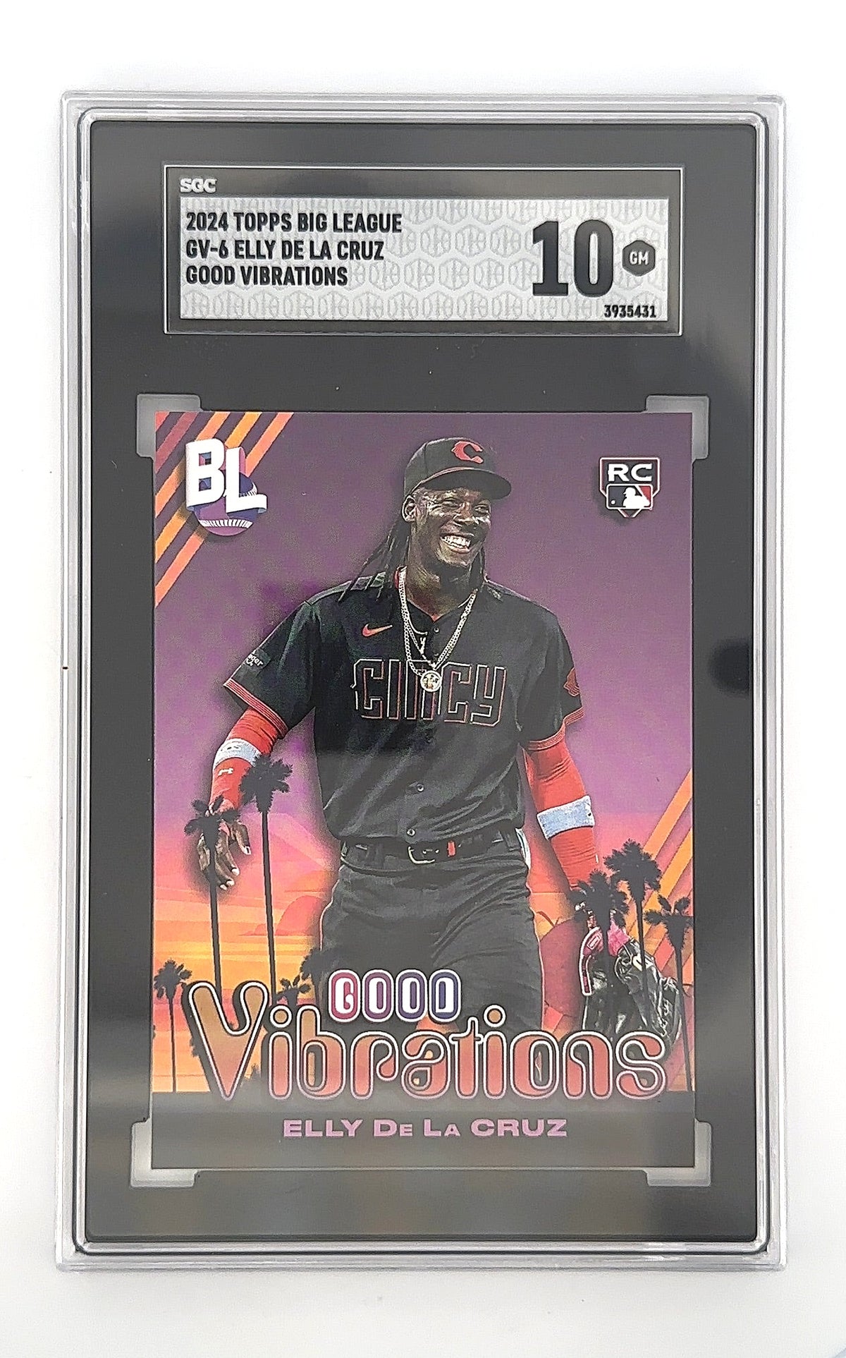2024 Topps Big League Baseball Good Vibrations Elly De La Cruz #GV-6 SGC Gem Mint 10 — front