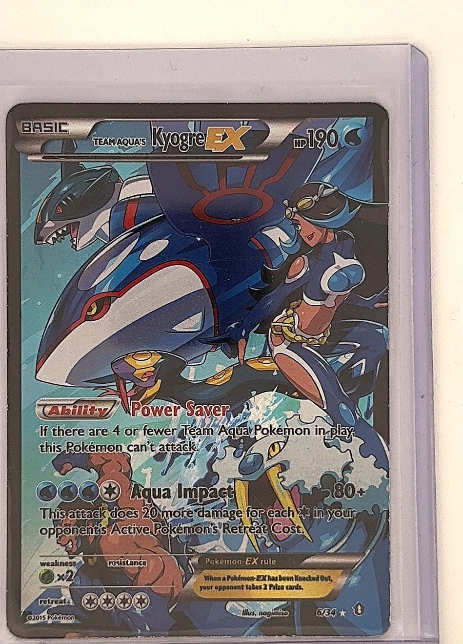 Team Aqua's Kyogre EX #6/34 — front
