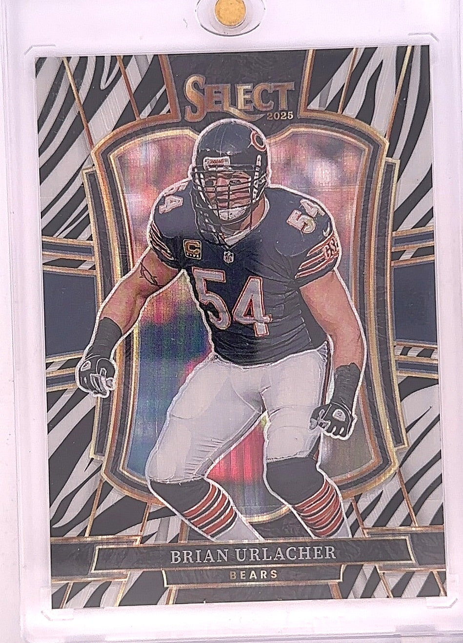 2025 Panini Select Brian Urlacher [Zebra Prizm] #200 — front