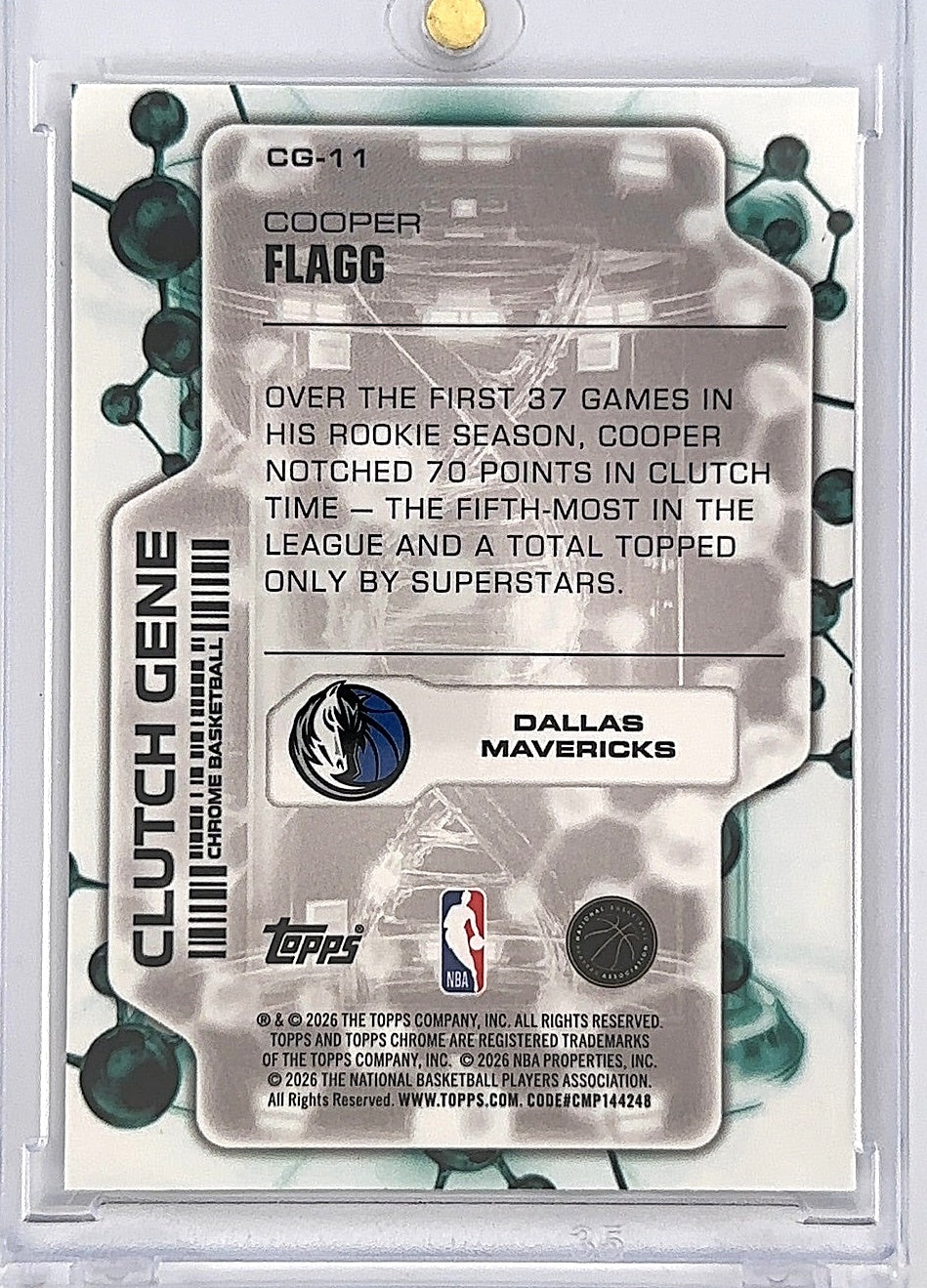 2025 Topps Chrome Update Clutch Gene Cooper Flagg #CG-11 — back