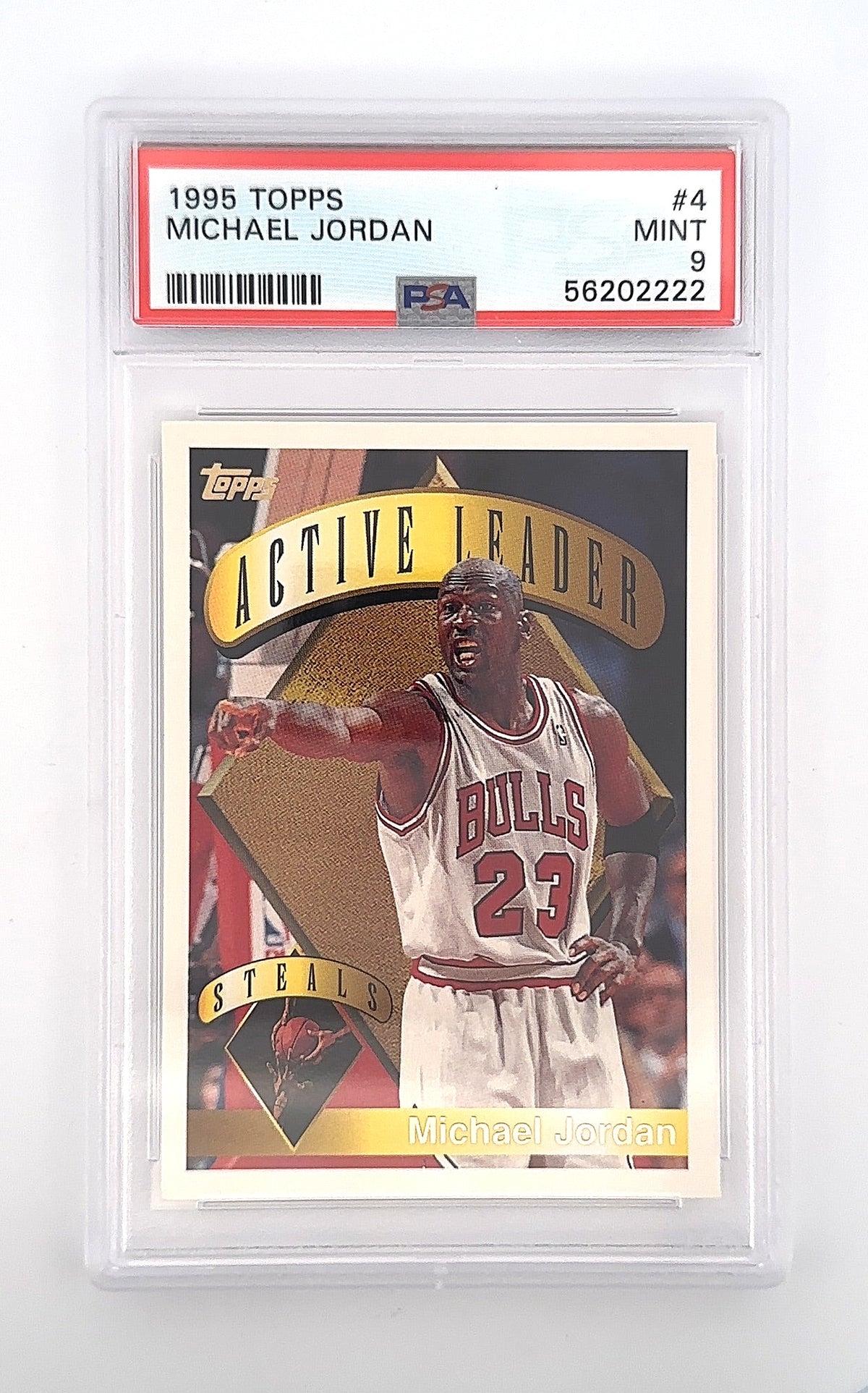 1995 Topps Active Leader Michael Jordan #4 PSA MINT 9 — front