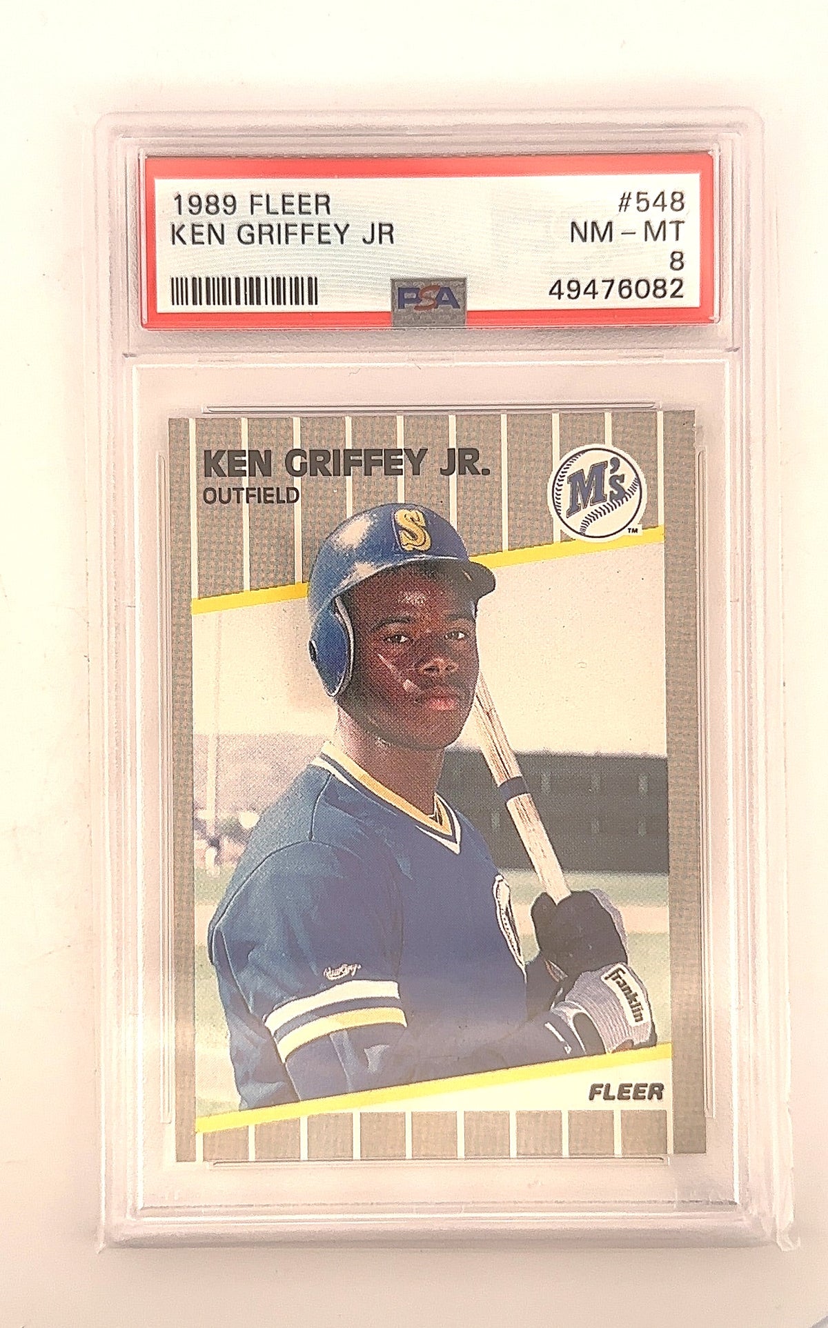 1989 Fleer Ken Griffey Jr. #548 PSA 8 — front