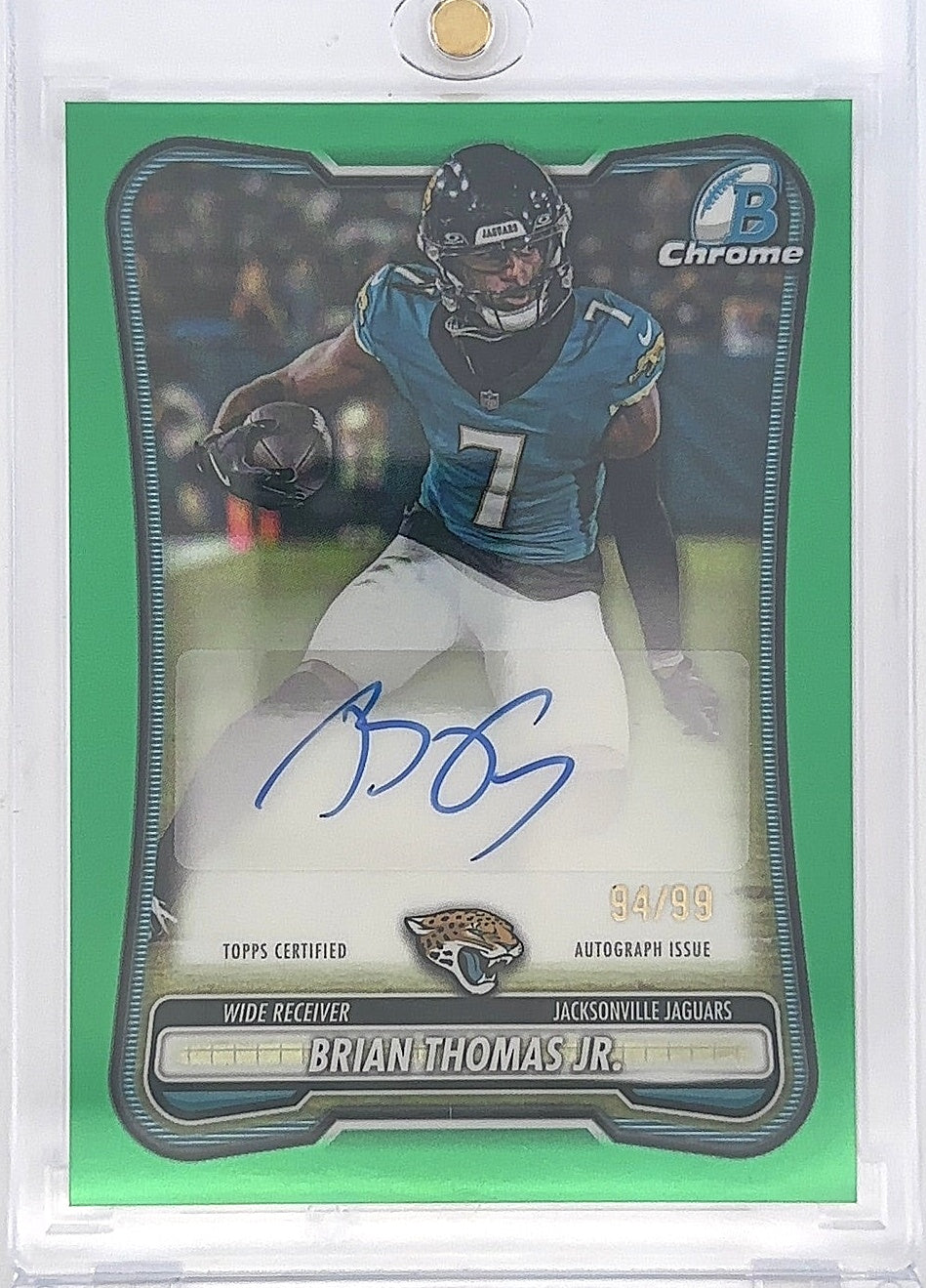 2026 Bowman Chrome Autograph NFL Brian Thomas Jr. [Green Refractor] #BCA-BTJ — front