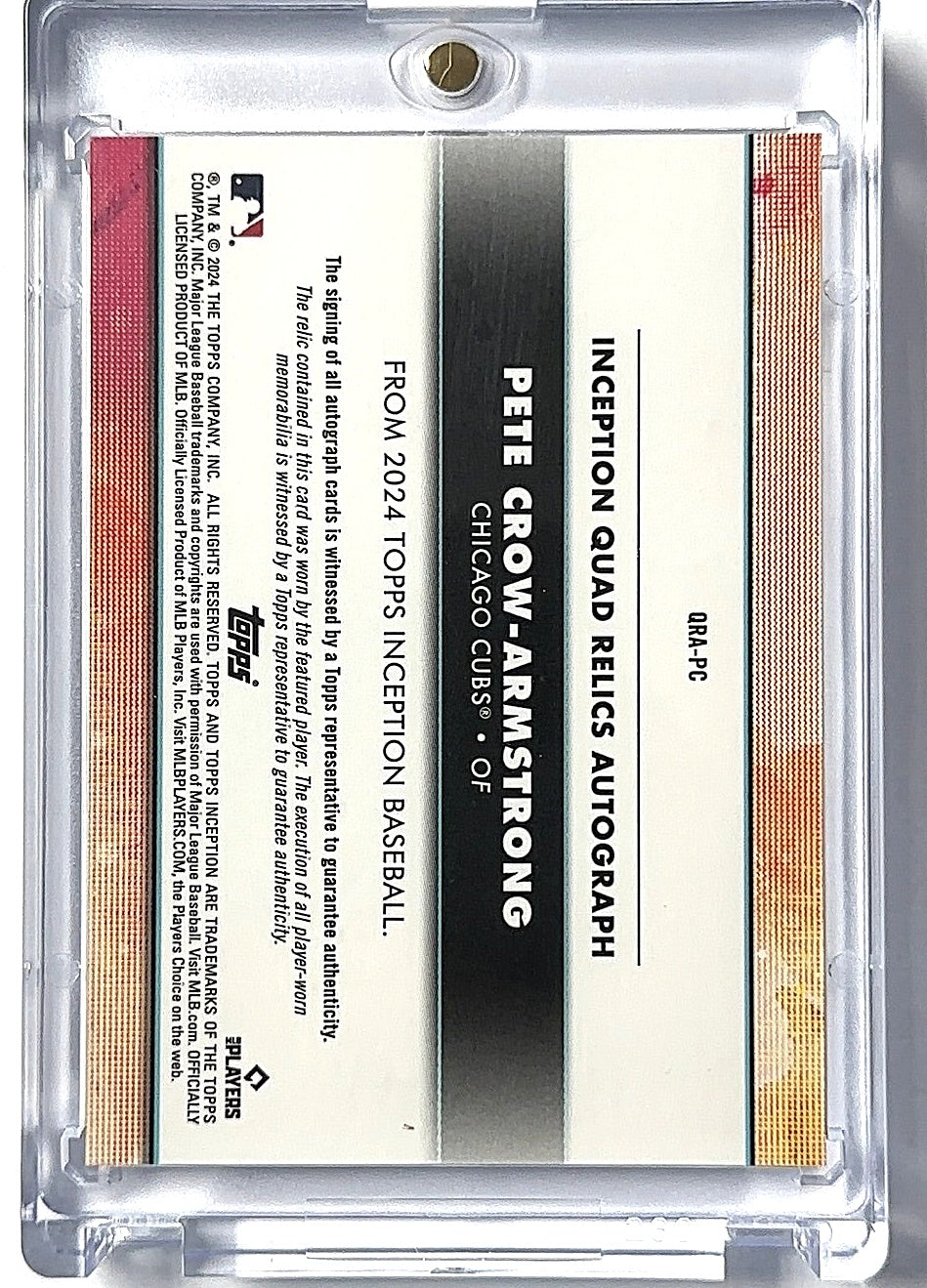 2024 Pete Crow-Armstrong Inception Quad Relics Auto /25 — back