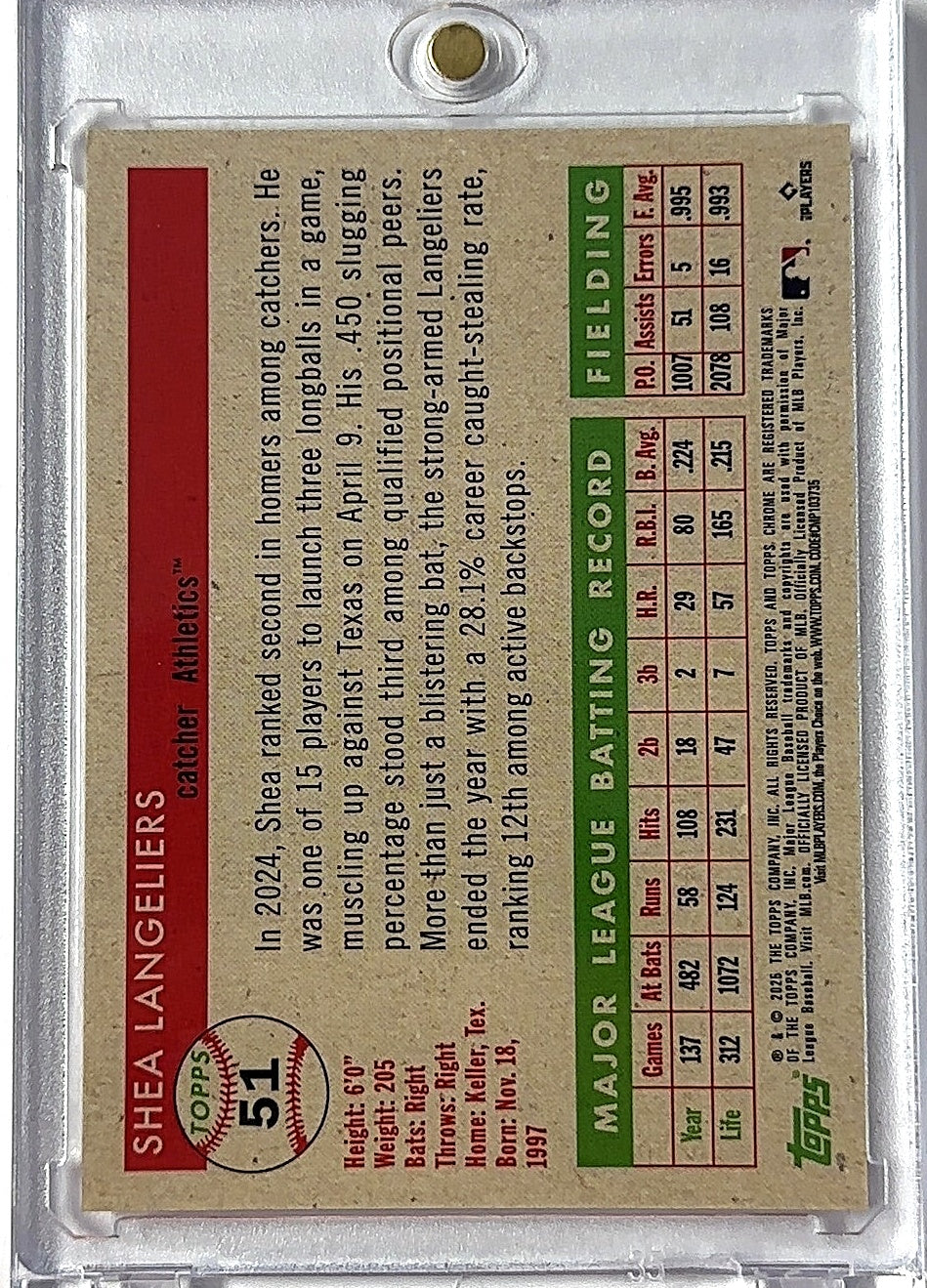 Sean Langeliers Chrome /25 — back