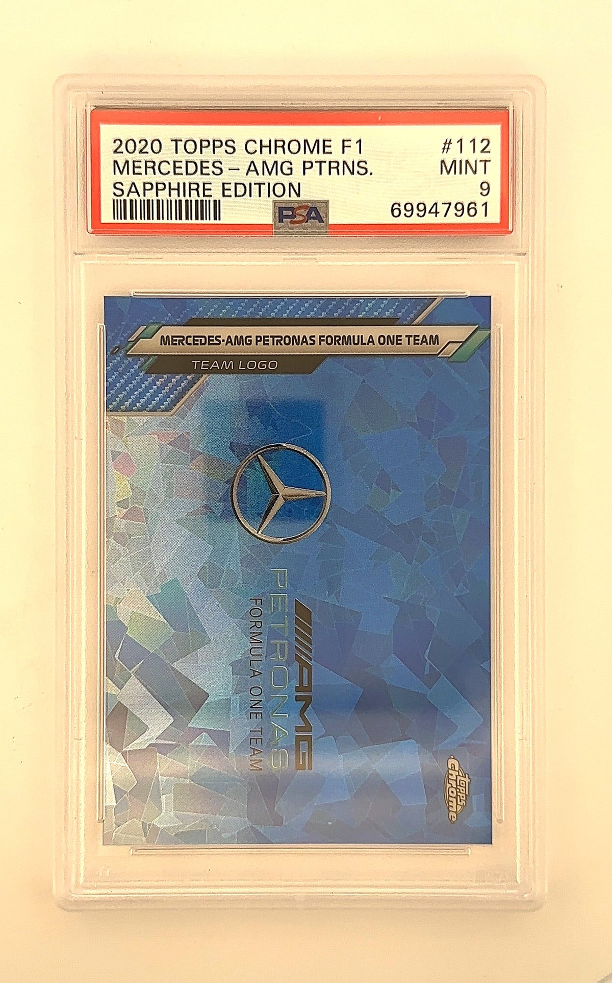 2020 Topps Chrome F1 Mercedes - AMG PTRNS [Sapphire] #112 PSA MINT 9 — front