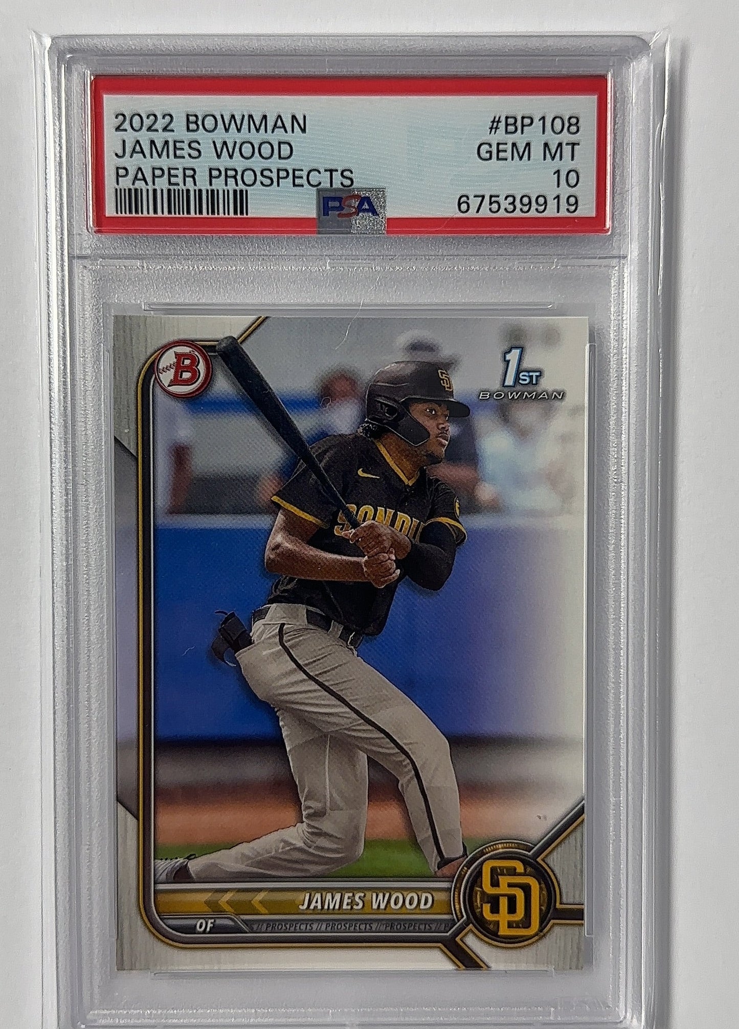 James Wood - PSA 10 Paper Prospects — front